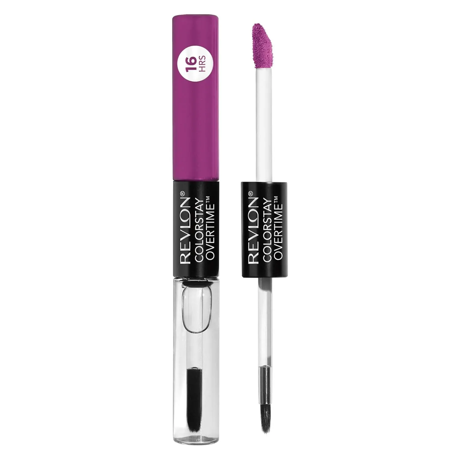 Liquid Lipstick with Clear Lip Gloss, Colorstay Overtime Lipcolor, Dual Ended with Vitamin E, 350 Bare Maximum, 0.07 Fl Oz