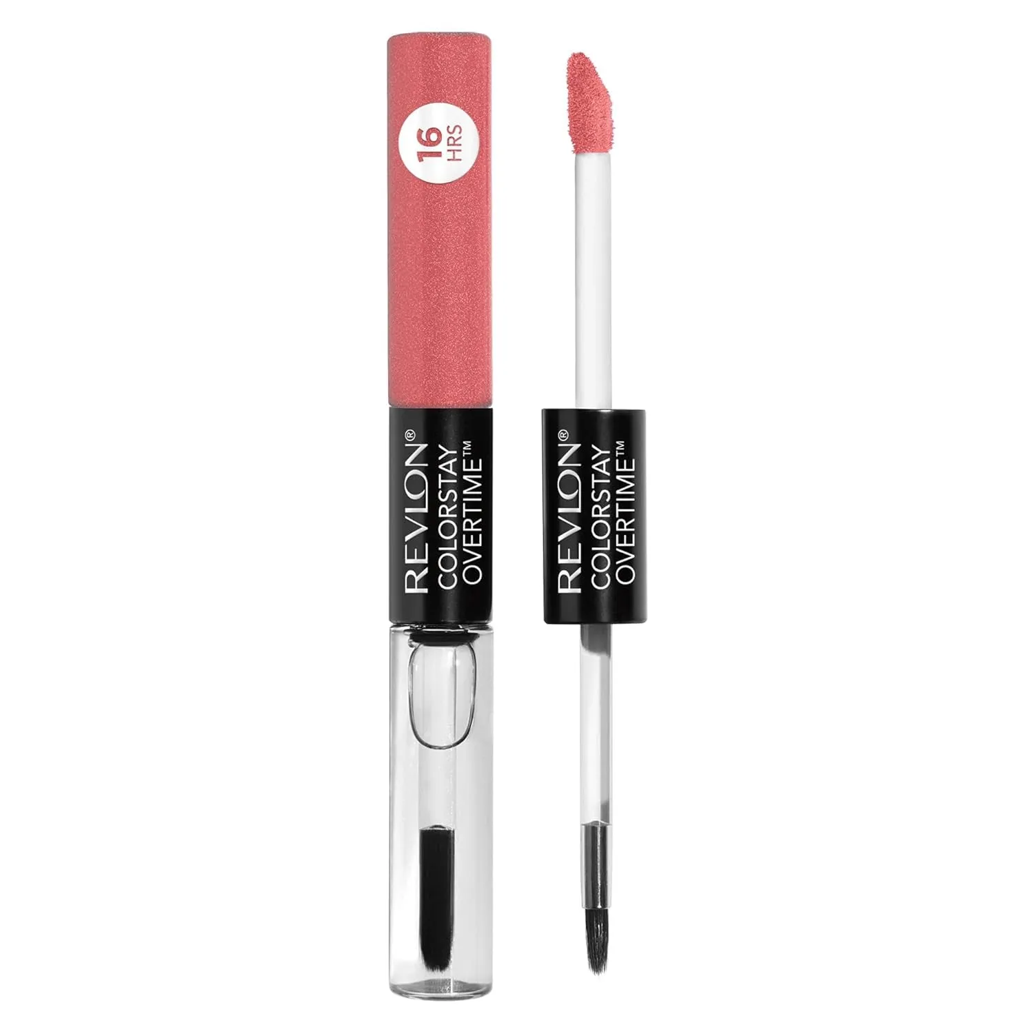 Liquid Lipstick with Clear Lip Gloss, Colorstay Overtime Lipcolor, Dual Ended with Vitamin E, 350 Bare Maximum, 0.07 Fl Oz