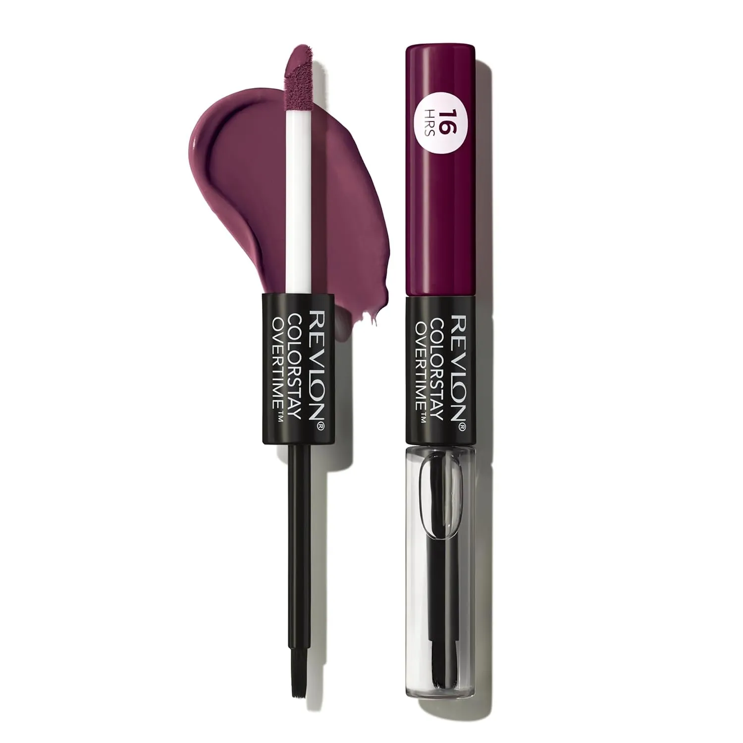 Liquid Lipstick with Clear Lip Gloss, Colorstay Overtime Lipcolor, Dual Ended with Vitamin E, 350 Bare Maximum, 0.07 Fl Oz