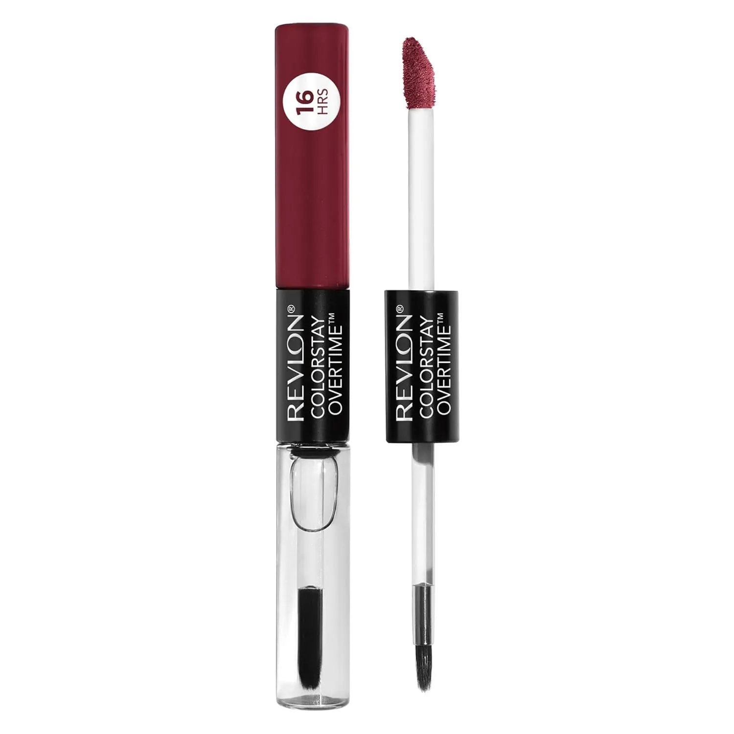 Liquid Lipstick with Clear Lip Gloss, Colorstay Overtime Lipcolor, Dual Ended with Vitamin E, 350 Bare Maximum, 0.07 Fl Oz