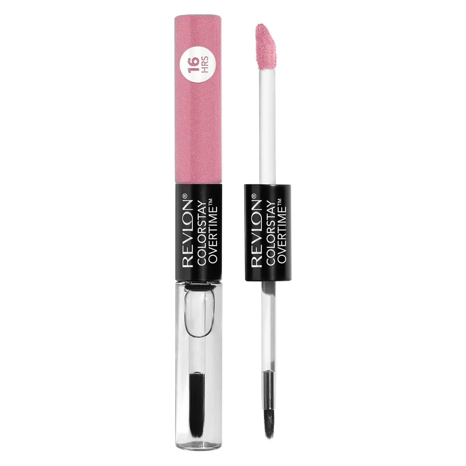 Liquid Lipstick with Clear Lip Gloss, Colorstay Overtime Lipcolor, Dual Ended with Vitamin E, 350 Bare Maximum, 0.07 Fl Oz