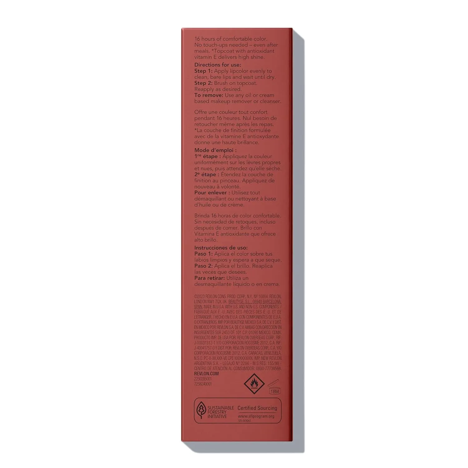 Liquid Lipstick with Clear Lip Gloss, Colorstay Overtime Lipcolor, Dual Ended with Vitamin E, 350 Bare Maximum, 0.07 Fl Oz