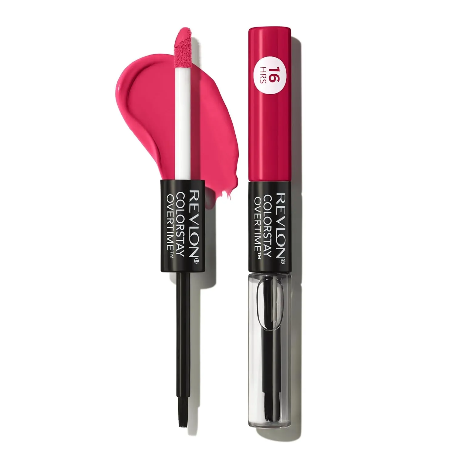 Liquid Lipstick with Clear Lip Gloss, Colorstay Overtime Lipcolor, Dual Ended with Vitamin E, 350 Bare Maximum, 0.07 Fl Oz