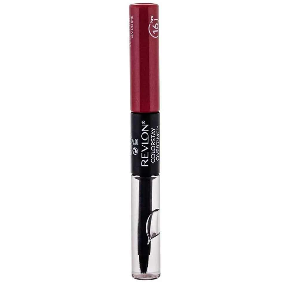 Liquid Lipstick with Clear Lip Gloss, Colorstay Overtime Lipcolor, Dual Ended with Vitamin E, 350 Bare Maximum, 0.07 Fl Oz