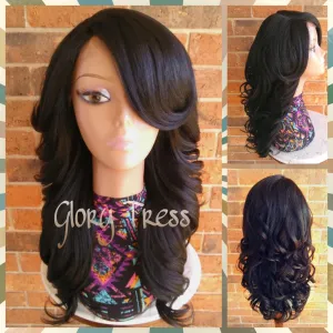 Long & Curly Lace Front Wig, Black Bombshell Wig // SALVATION (Free Shipping)