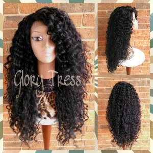 Long Beach Curly Lace Front Wig, Black Curly Wig, Big Curly Hairstyle - DREAM2