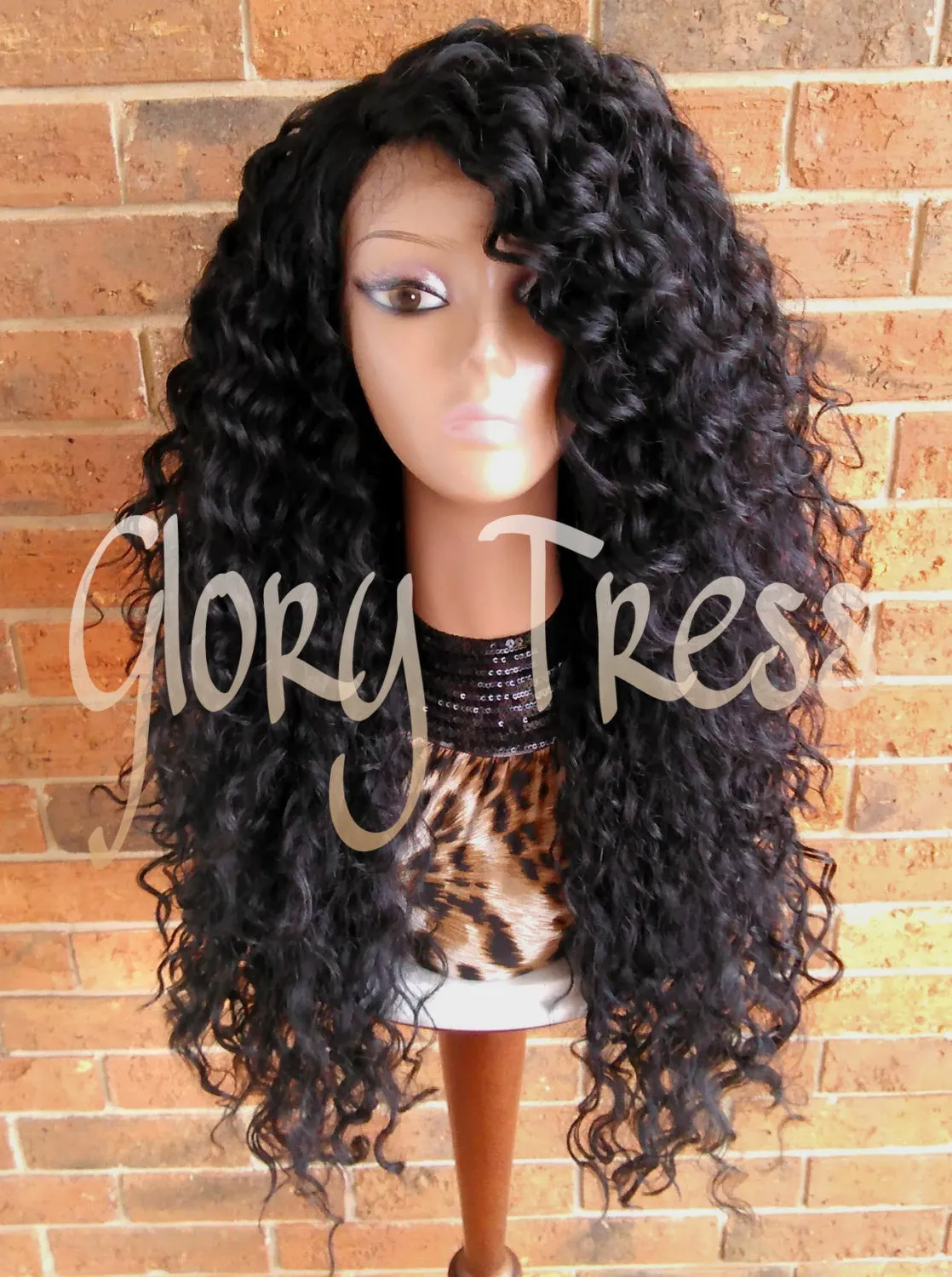 Long Beach Curly Lace Front Wig, Black Curly Wig, Big Curly Hairstyle - DREAM2