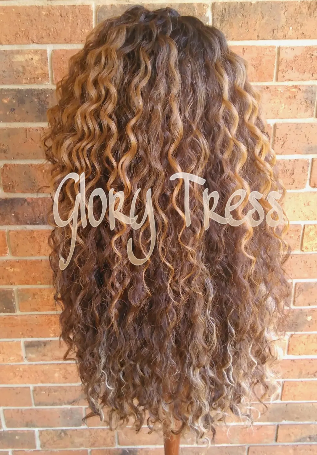 Long Kinky Curly Lace Front Wig, Ombre wig, Curly Blonde Wig, Beach Curls // RESTORE ( Free Shipping )