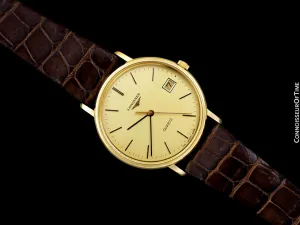 Longines Mens Classic Vintage Dress 18K Gold Plated & Stainless Steel Watch - Like New Old Stock