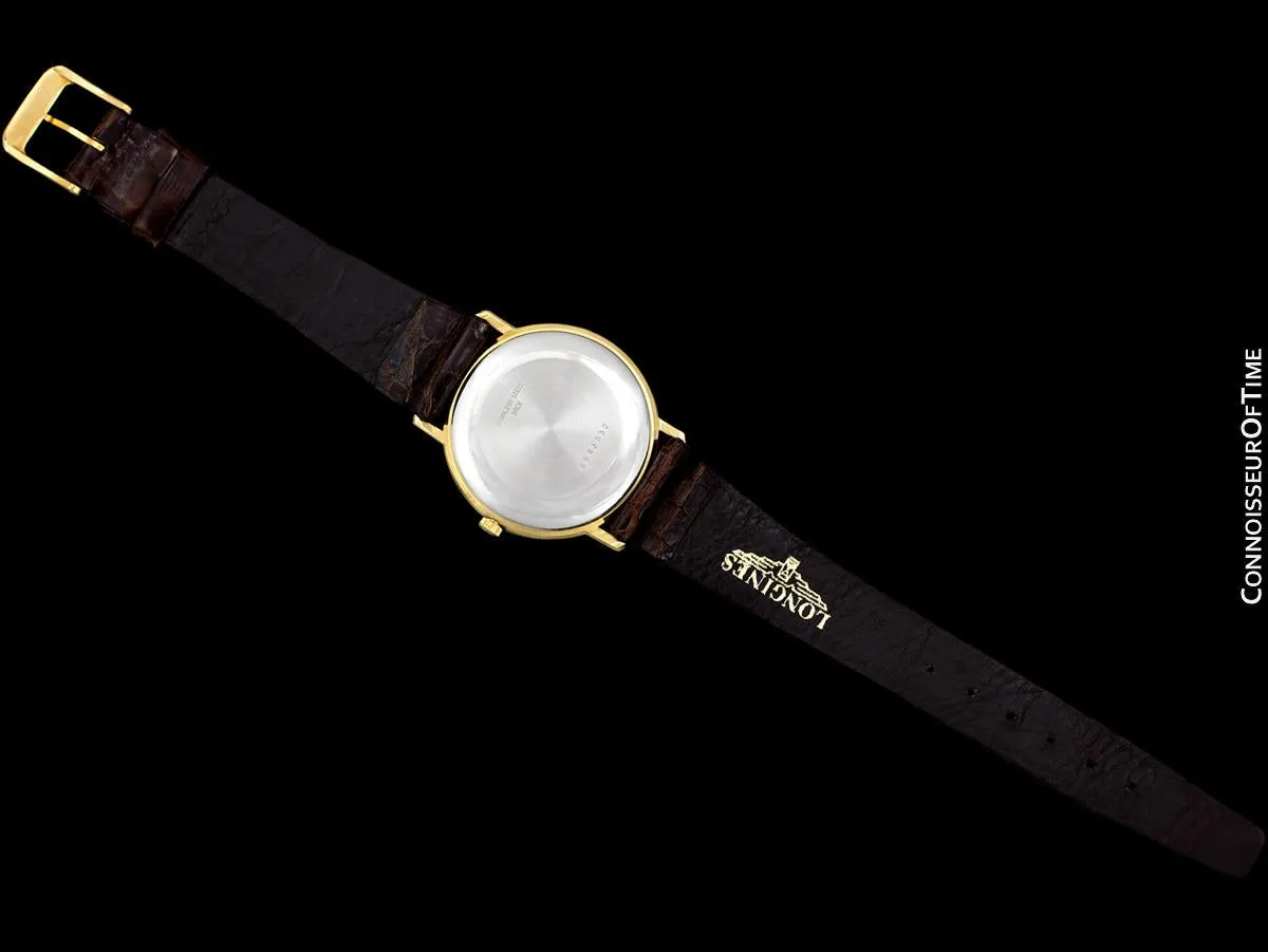 Longines Mens Classic Vintage Dress 18K Gold Plated & Stainless Steel Watch - Like New Old Stock