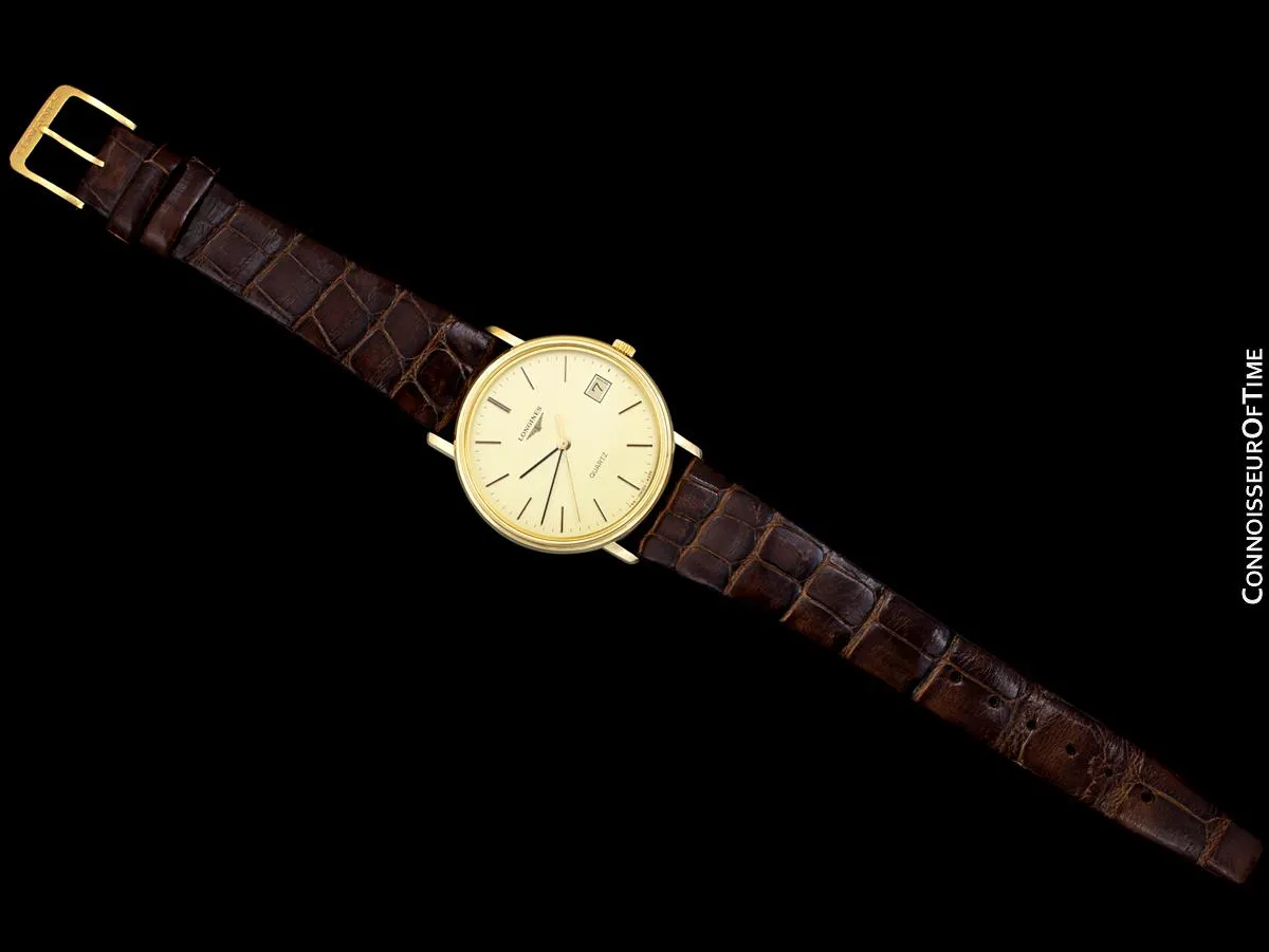 Longines Mens Classic Vintage Dress 18K Gold Plated & Stainless Steel Watch - Like New Old Stock