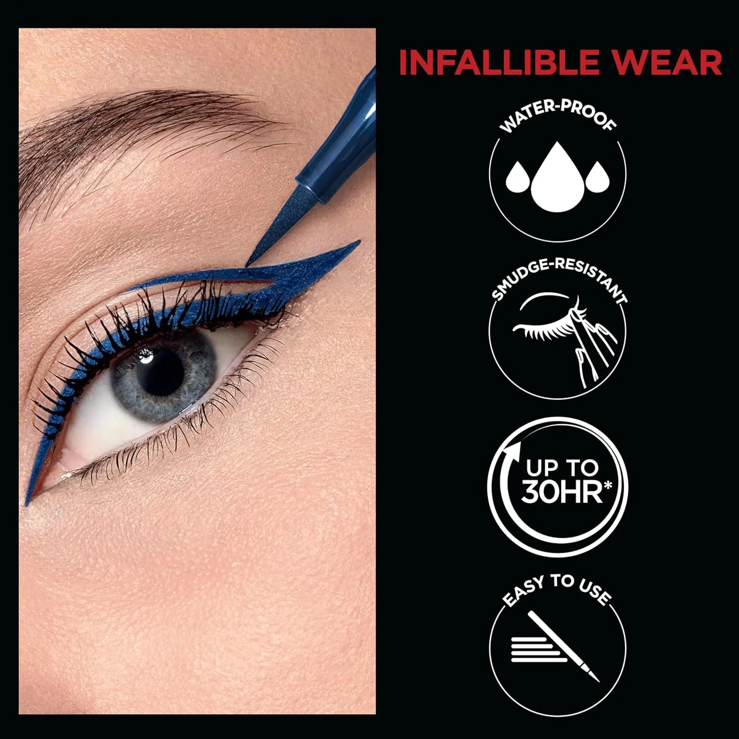 L’Oréal Paris Cosmetics Infallible Grip Precision Felt Eyeliner, Smudge Resistant, Long Lasting Waterproof Eyeliner, Black, Black, 0.03 Fl Oz
