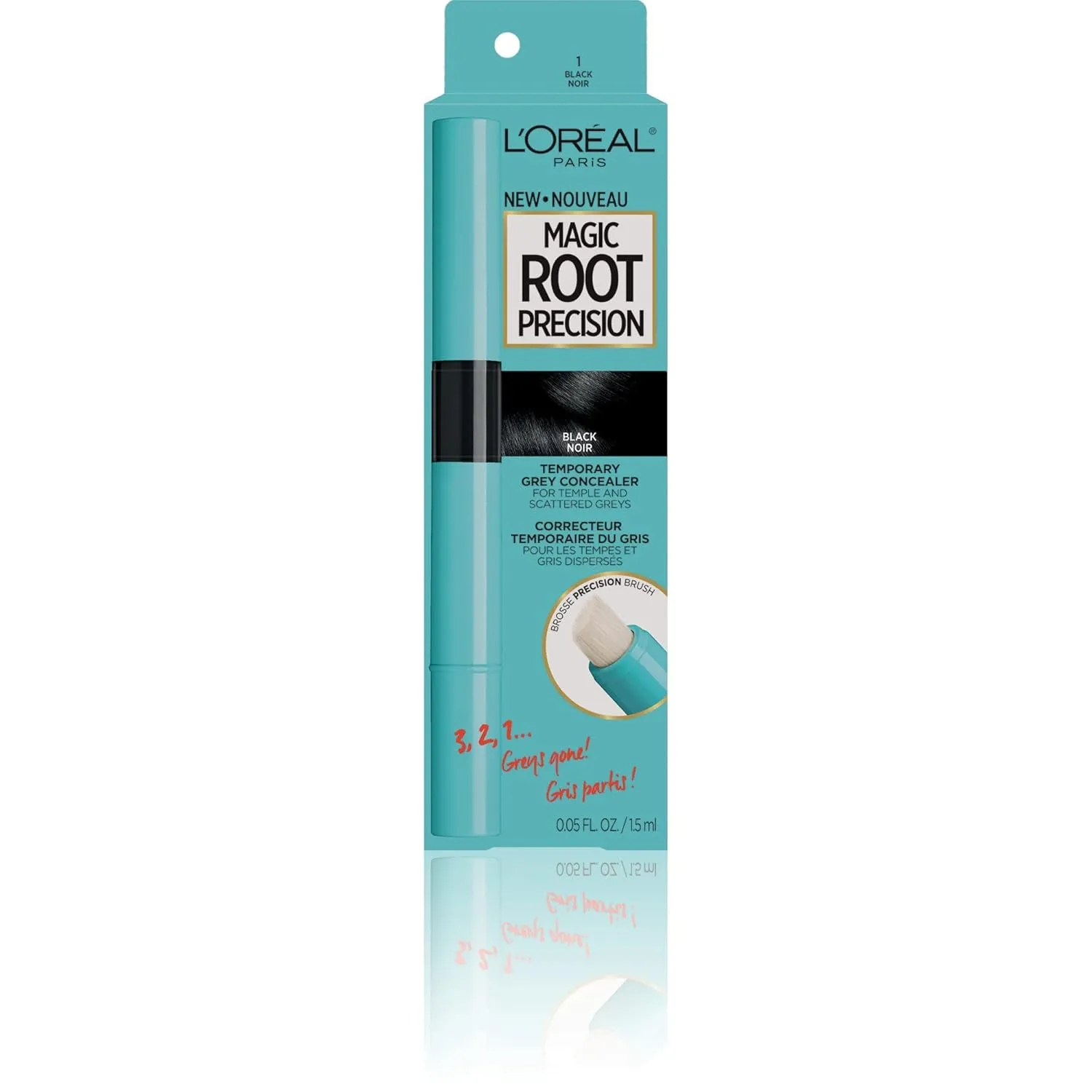 L’Oréal Paris Magic Root Precision Temporary Gray Hair Color Concealer Brush, 5 Medium Brown, 0.05 Fl; Oz.