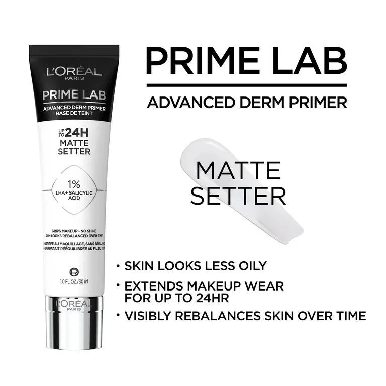 Loreal Paris Prime Lab Up to 24H Matte Setter Grips Make-up, No Shine, Matte Setter