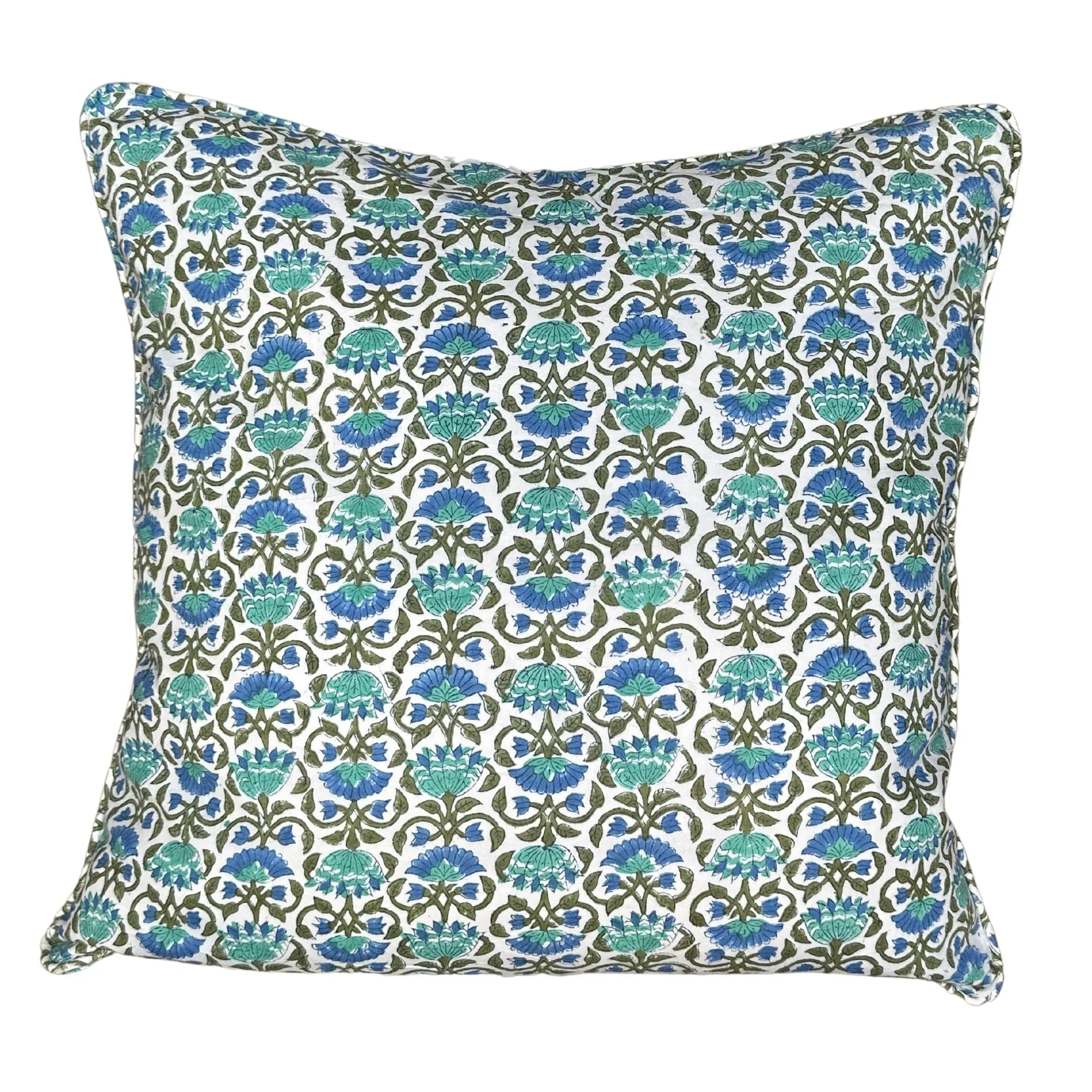 Lotus Block Print Pillow 24x24