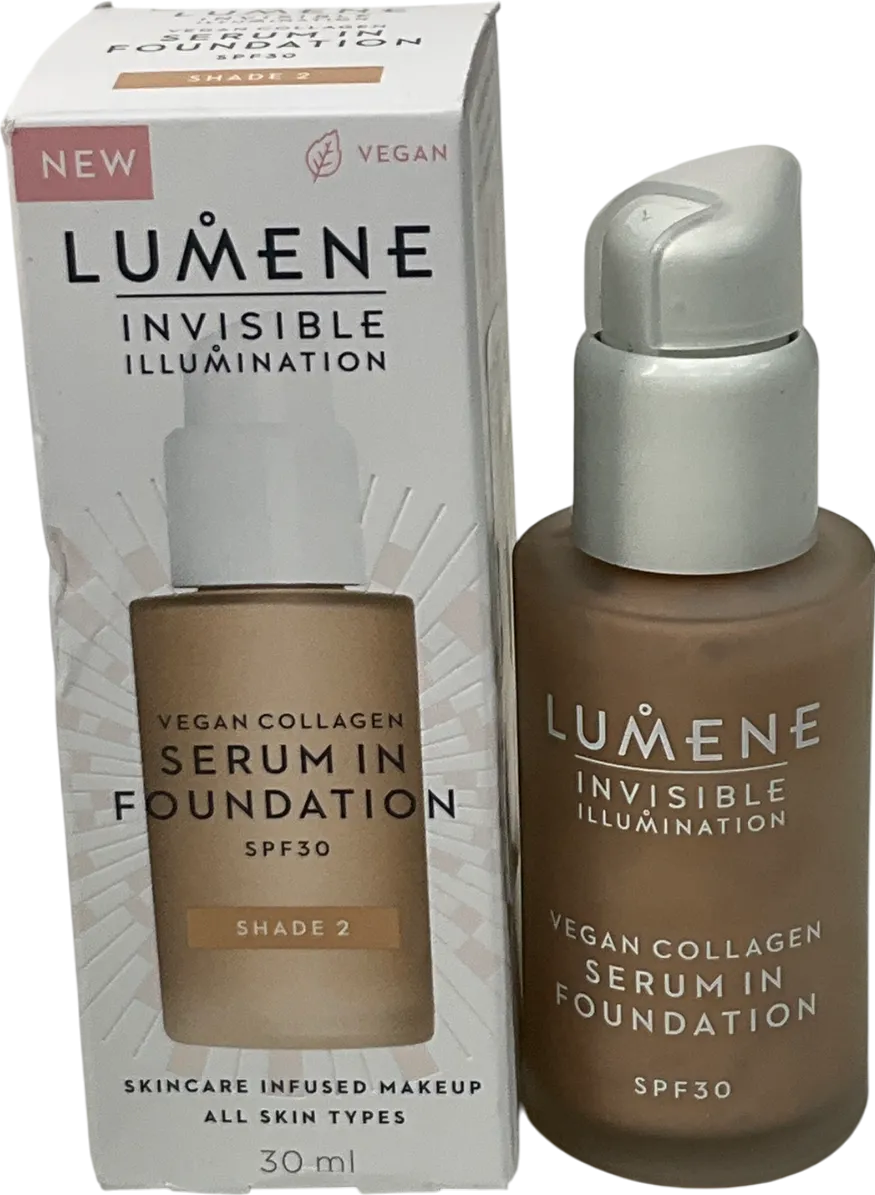 Lumene Invisible Illumination Spf30 Vegan Collagen Serum In Foundation 2 30ml