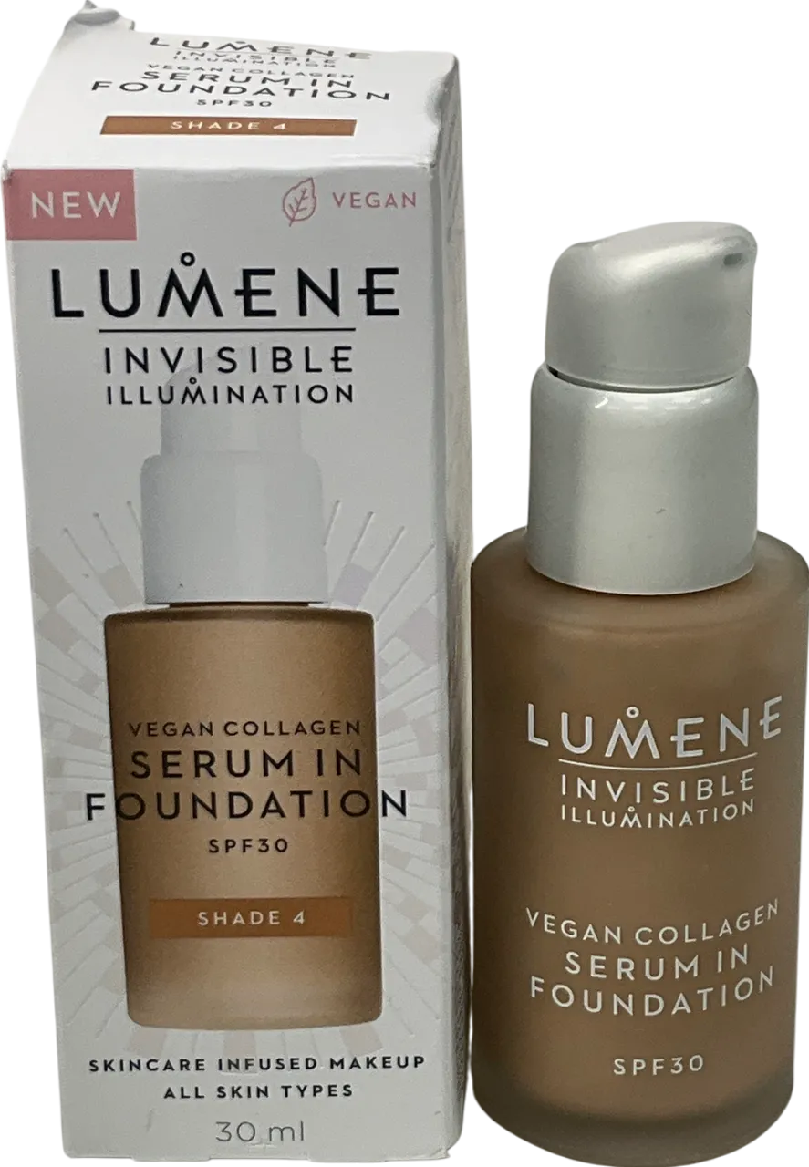 Lumene Invisible Illumination Spf30 Vegan Collagen Serum In Foundation 4 30ml