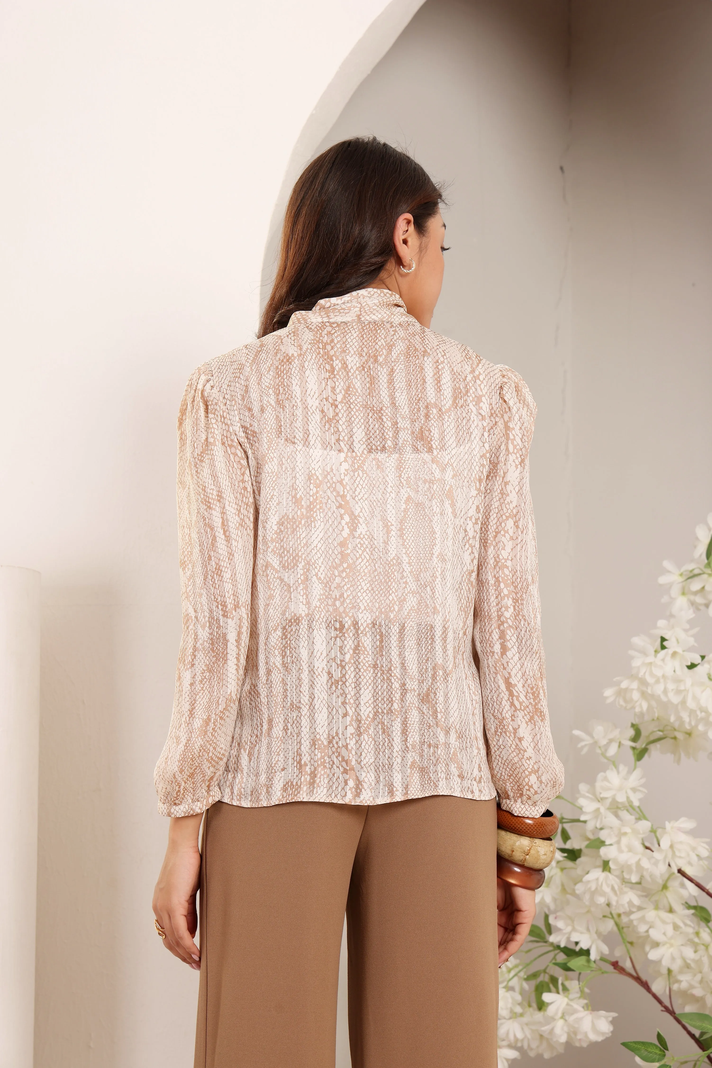 Luxe Sheen Ruffle Blouse