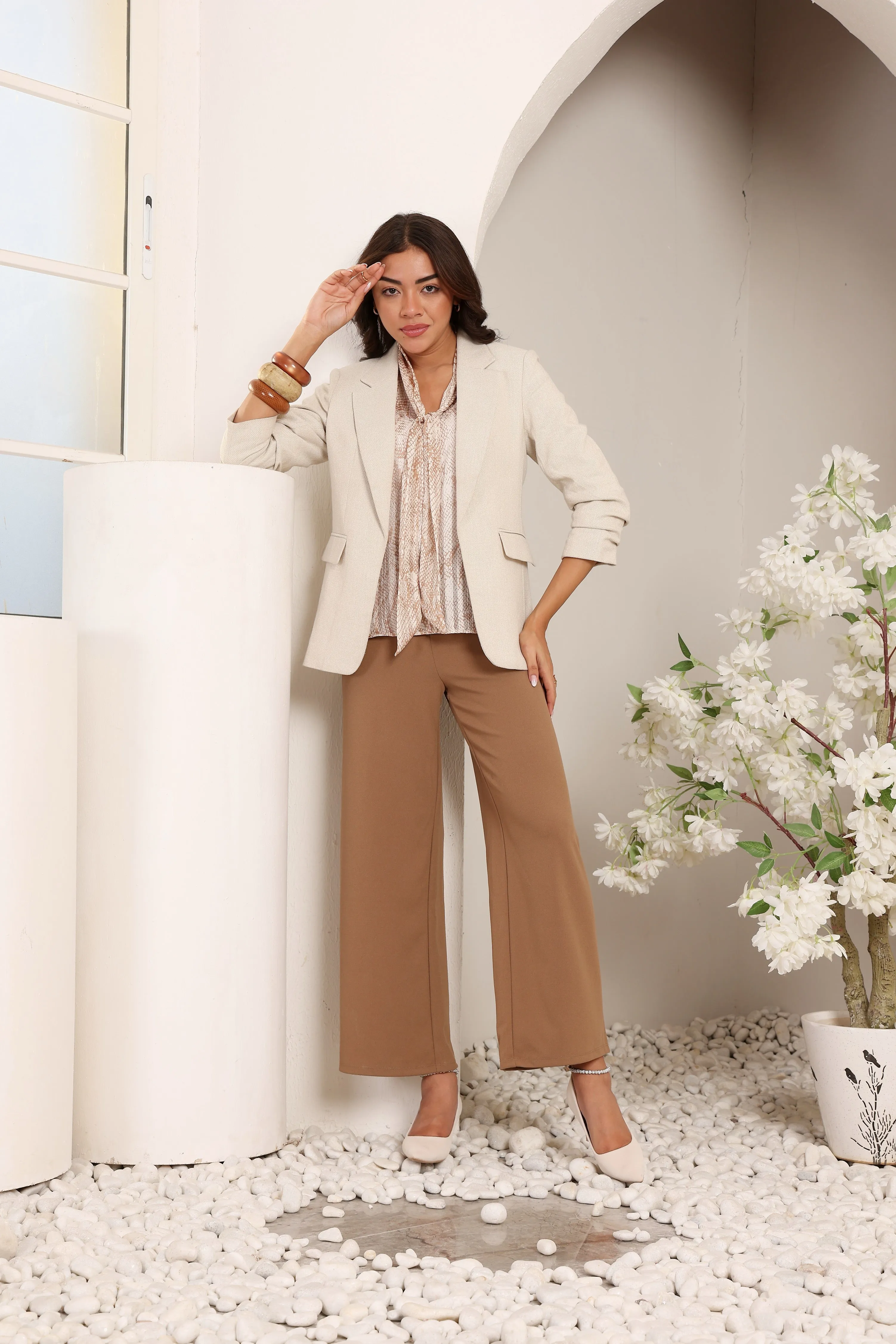 Luxe Sheen Ruffle Blouse