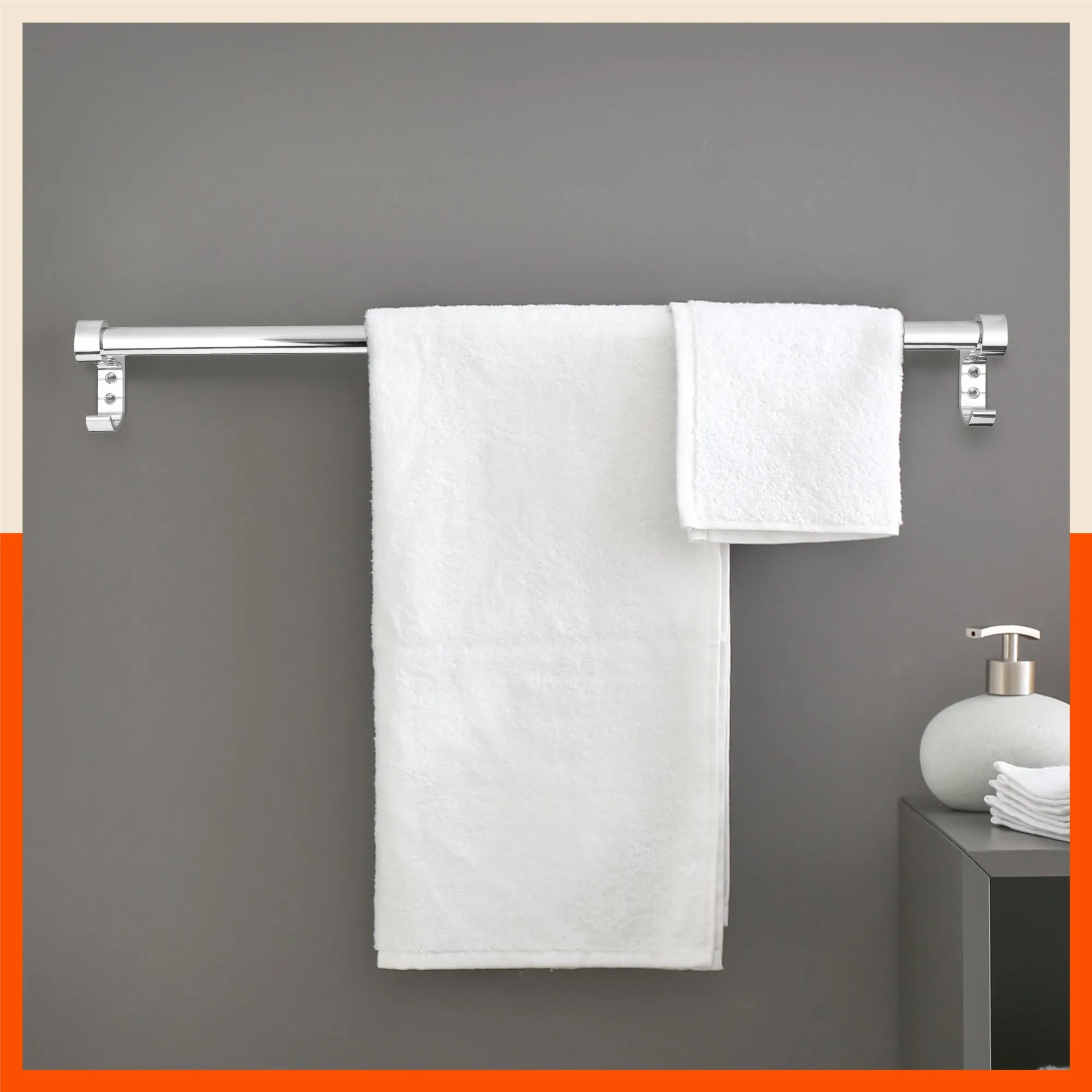 Lyra Aluminium Towel Rod / Rack / Hanger for Home (Large - 24 Inches)