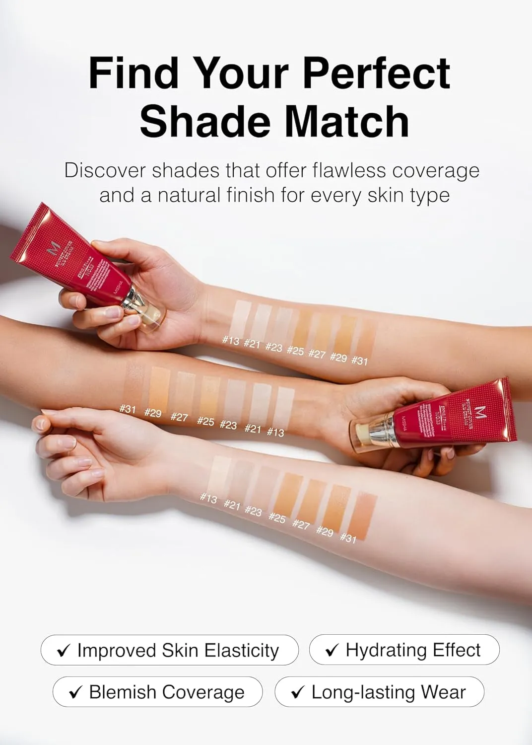 M Perfect Cover BB Cream No.23 Natural Beige for Light with Neutral Skin Tone SPF 42 PA    1.69 Fl Oz - Tinted Moisturizer for Face with SPF