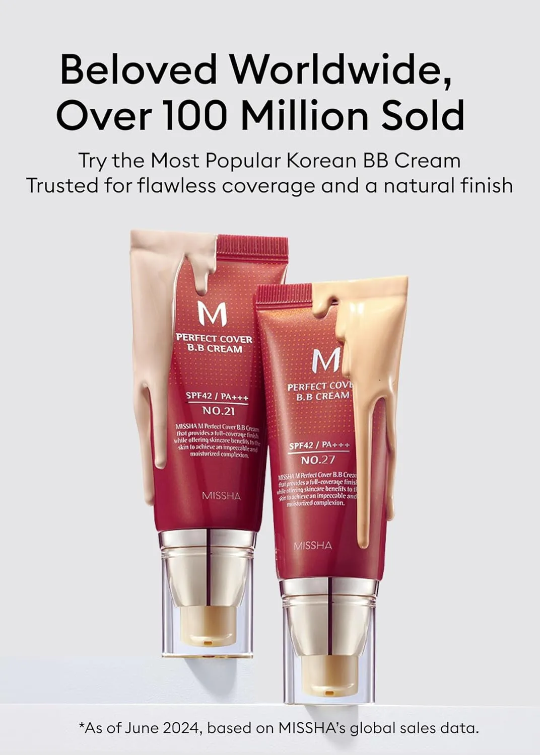 M Perfect Cover BB Cream No.23 Natural Beige for Light with Neutral Skin Tone SPF 42 PA    1.69 Fl Oz - Tinted Moisturizer for Face with SPF