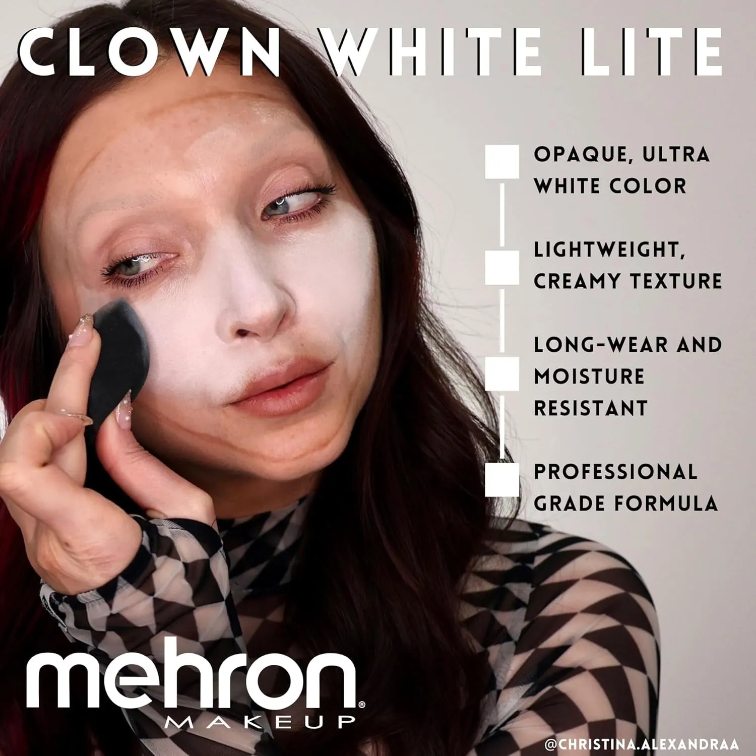 Makeup Clown White Lite | Professional Face Paint & Body Paint | White Cream Clown Makeup, Stage, Film, Cosplay, Mime, & Halloween 2 Oz (56G)