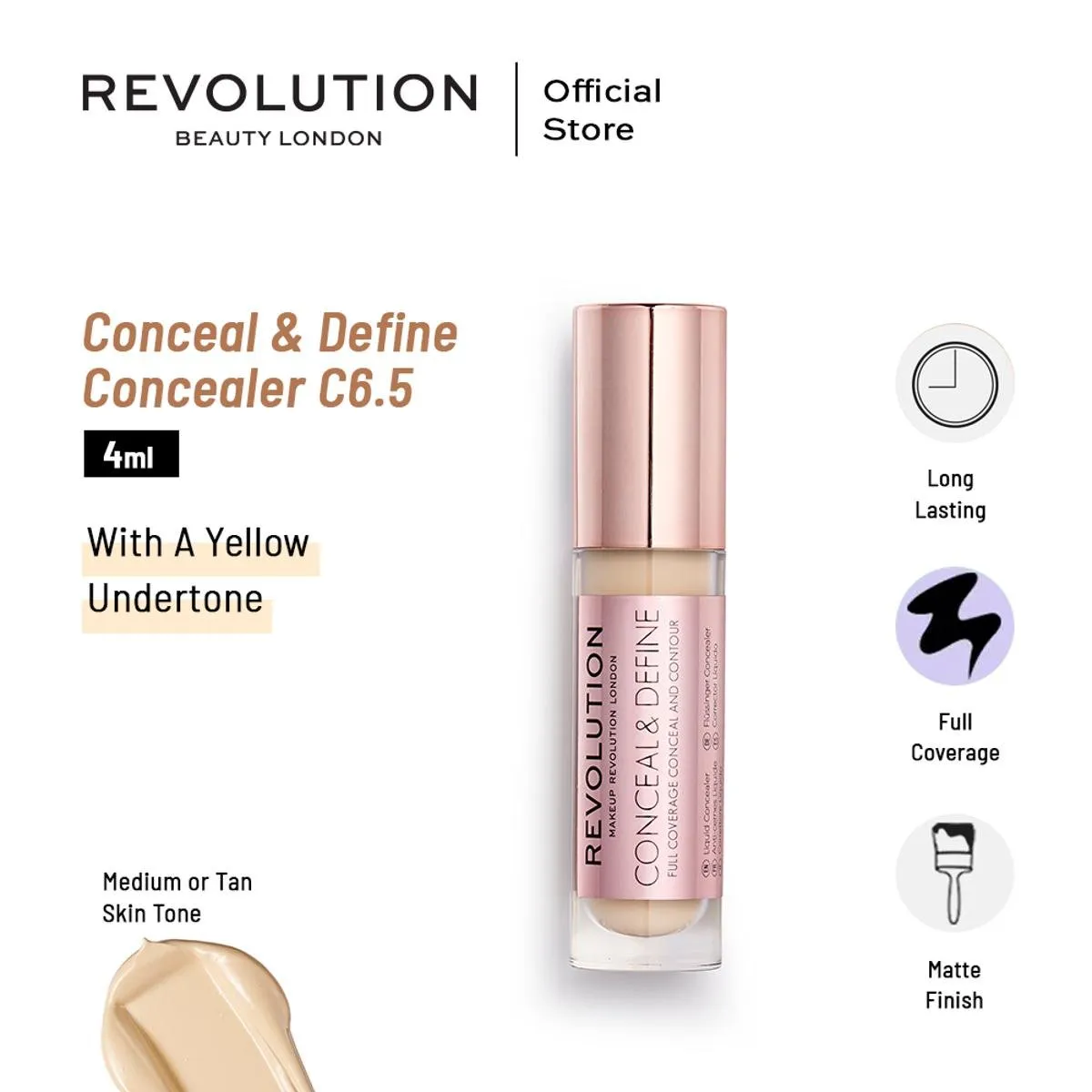 Makeup Revolution London - Conceal & Define Concealer C6.5