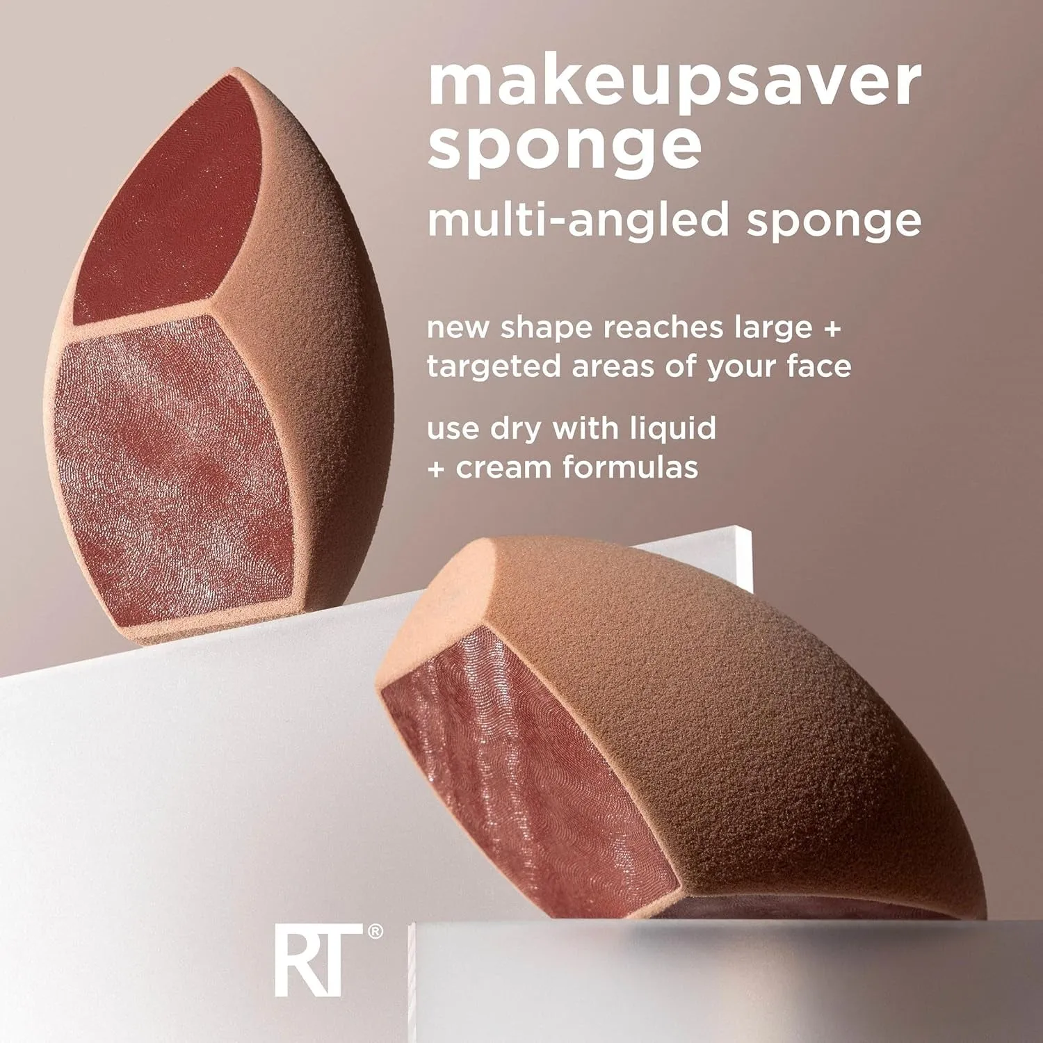 Makeupsaver Sponge   Brush Trio, Makeup Blending Sponge & Brushes for Liquid & Cream Formulations, Mimics Finger Application & Reduces Makeup Waste, Cruelty & Latex-Free 3 Piece Set