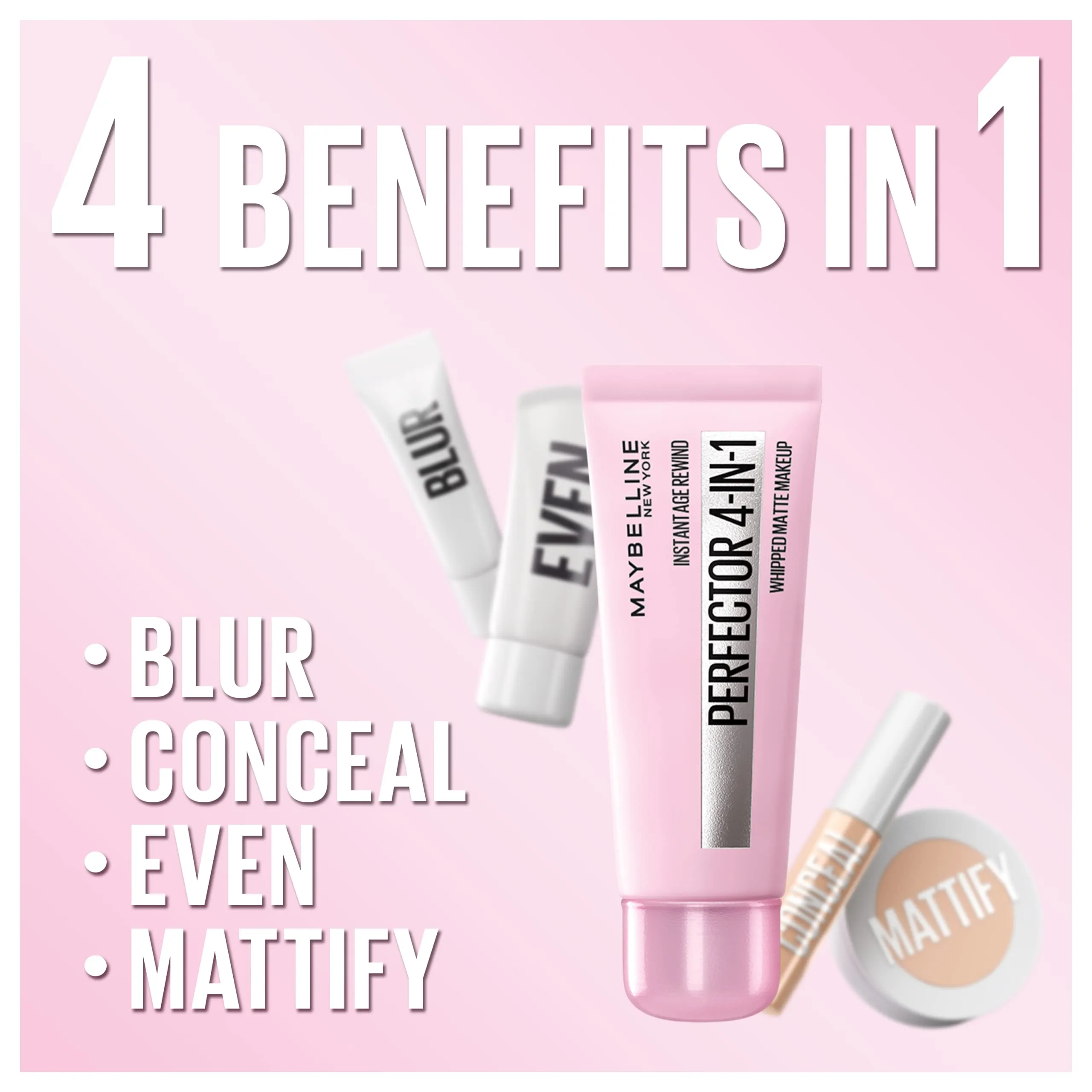Maybelline Instant Age Rewind Instant Perfector 4-In-1 Matte Makeup, 02 Light/Medium, 1 Count