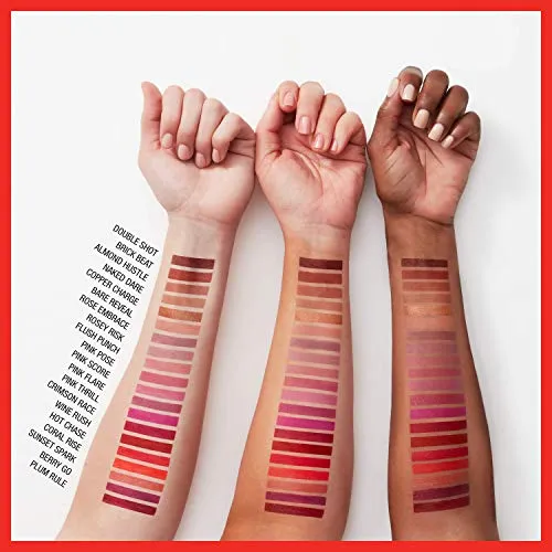 Maybelline New York Color Sensational Red Lipstick, Satin Lipstick, On Fire Red, 0.15 Ounce, 1 Count
