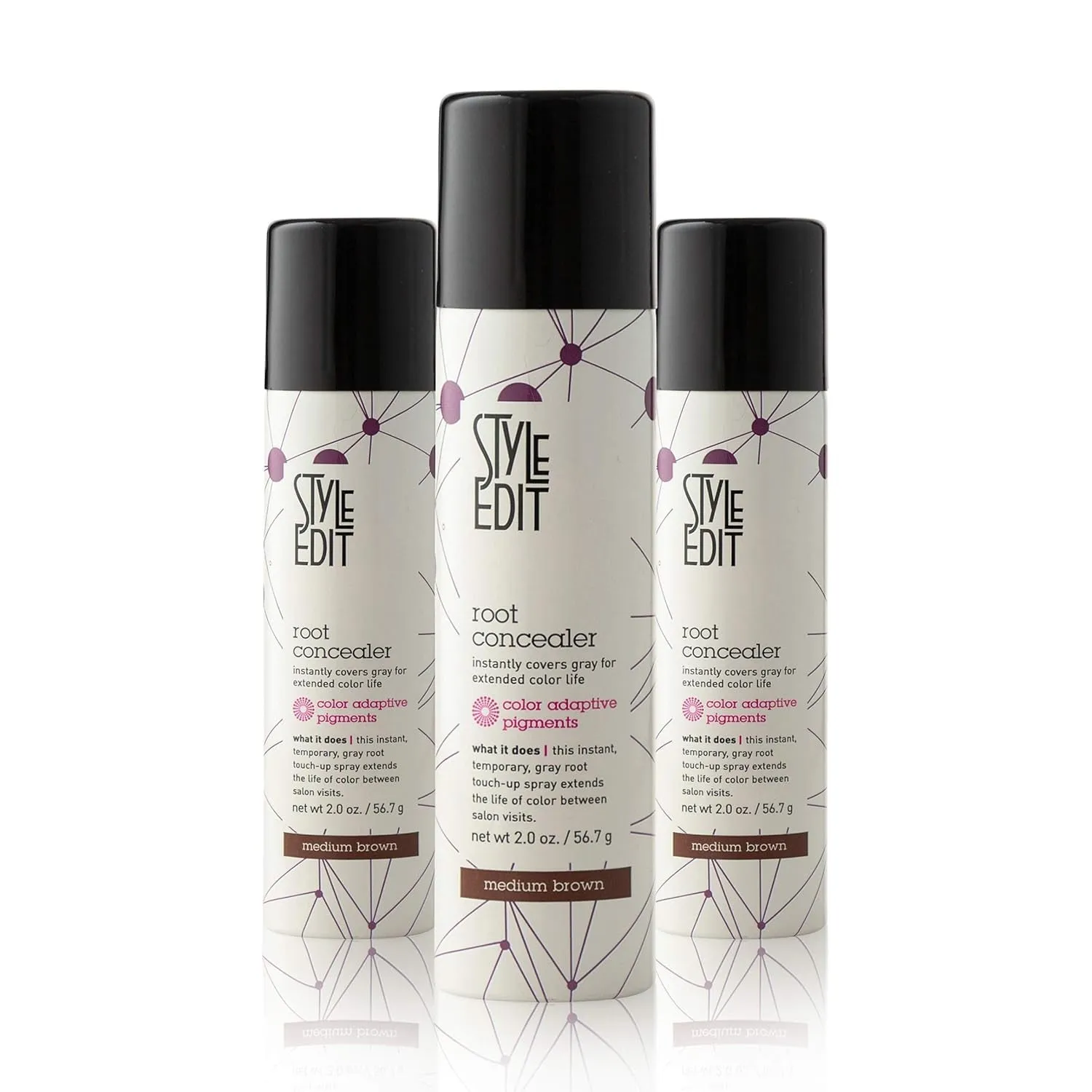 Medium Brown Root Concealer - Touch up Spray for Medium Brown Hair Color - Temporary Instantly Covers Grey Hair, Pack of 1