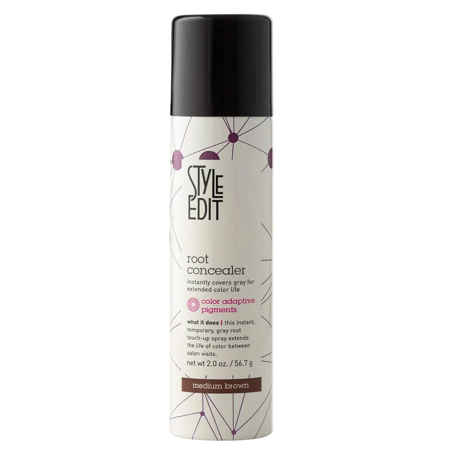 Medium Brown Root Concealer - Touch up Spray for Medium Brown Hair Color - Temporary Instantly Covers Grey Hair, Pack of 1
