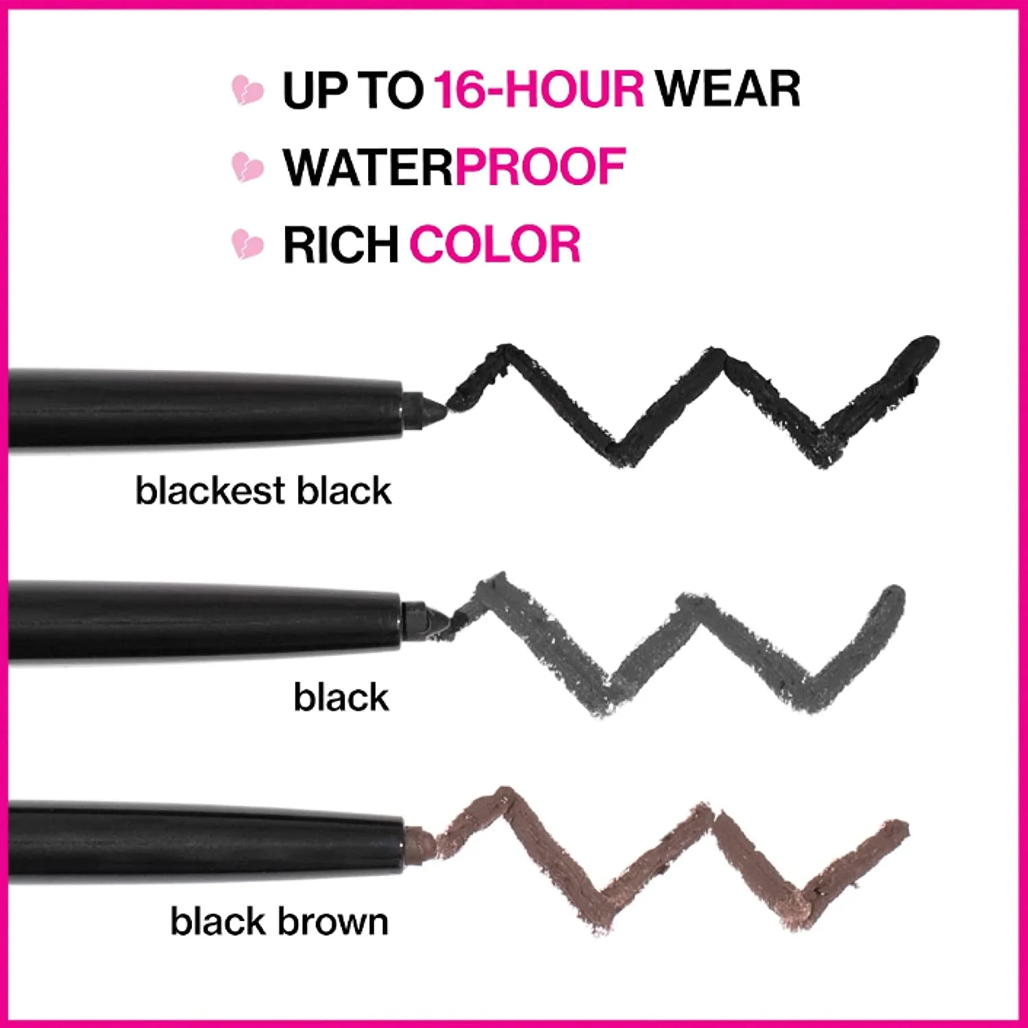 Mega Last Breakup Proof Retractable Eyeliner - Ultra-Fine Brush, Waterproof,16-Hour Long-Lasting Wear - Cruelty-Free & Vegan - Black