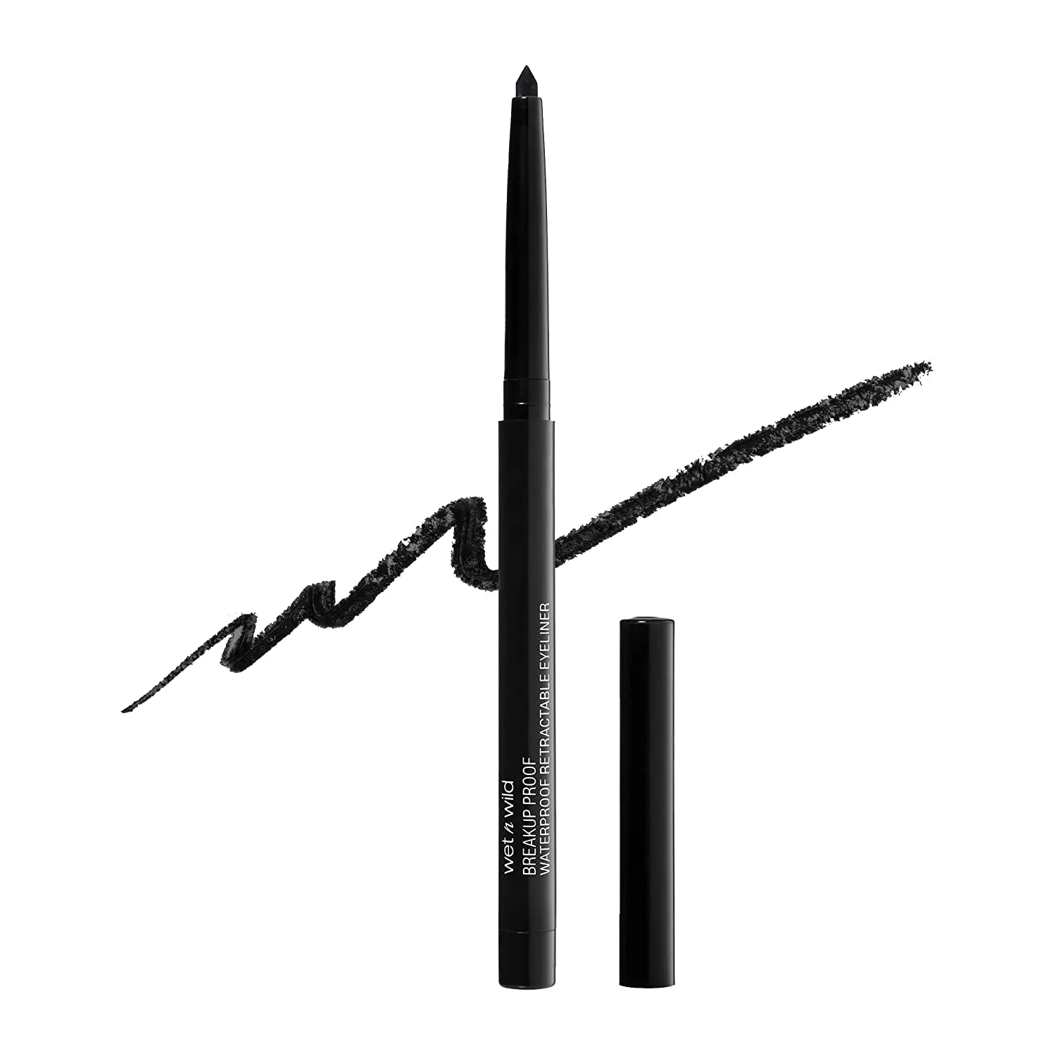 Mega Last Breakup Proof Retractable Eyeliner - Waterproof 16-Hour Long-Lasting Wear, Cruelty-Free & Vegan - Blackest Black