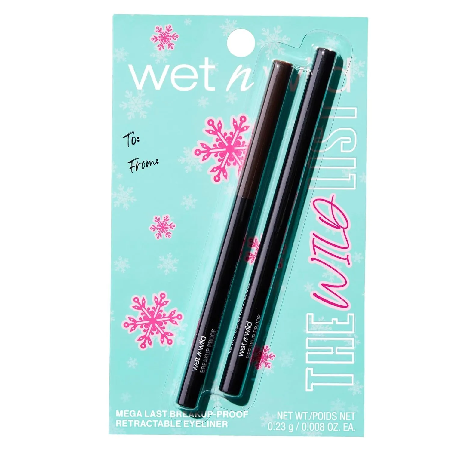 Mega Last Breakup Proof Retractable Eyeliner - Waterproof 16-Hour Long-Lasting Wear, Cruelty-Free & Vegan - Blackest Black