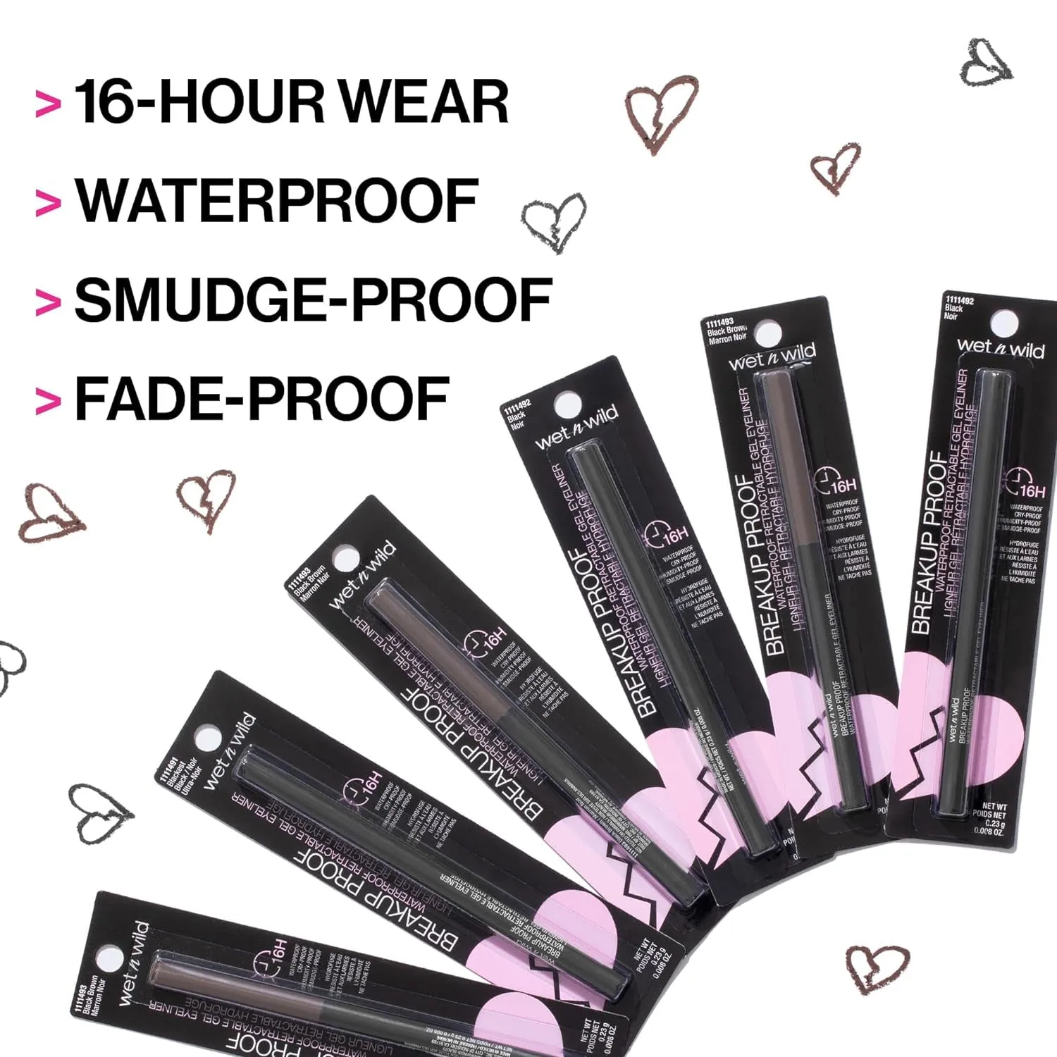Mega Last Breakup Proof Retractable Eyeliner - Waterproof 16-Hour Long-Lasting Wear, Cruelty-Free & Vegan - Dark Brown