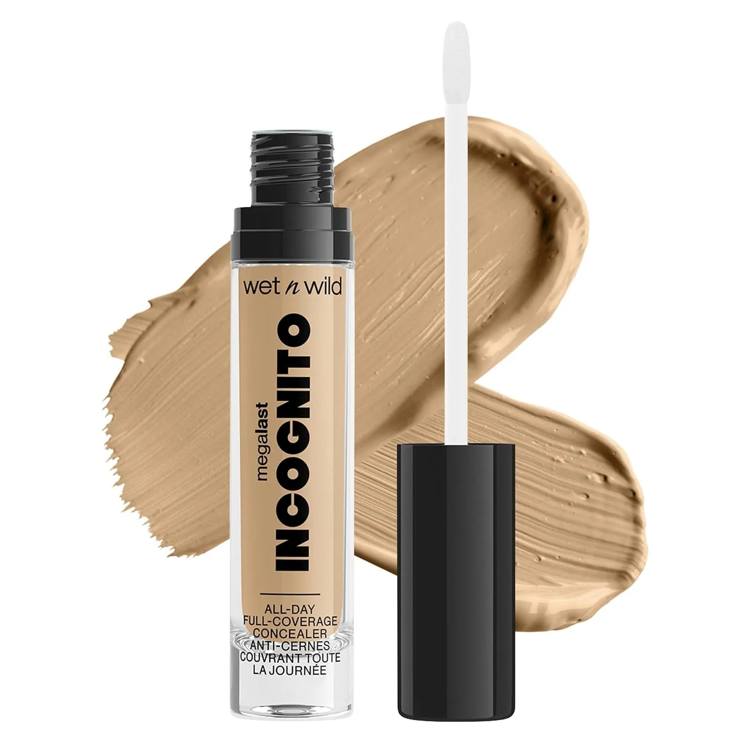Mega Last Incognito All-Day Full Coverage Liquid Matte Concealer, Light Beige, 0.18 Ounce