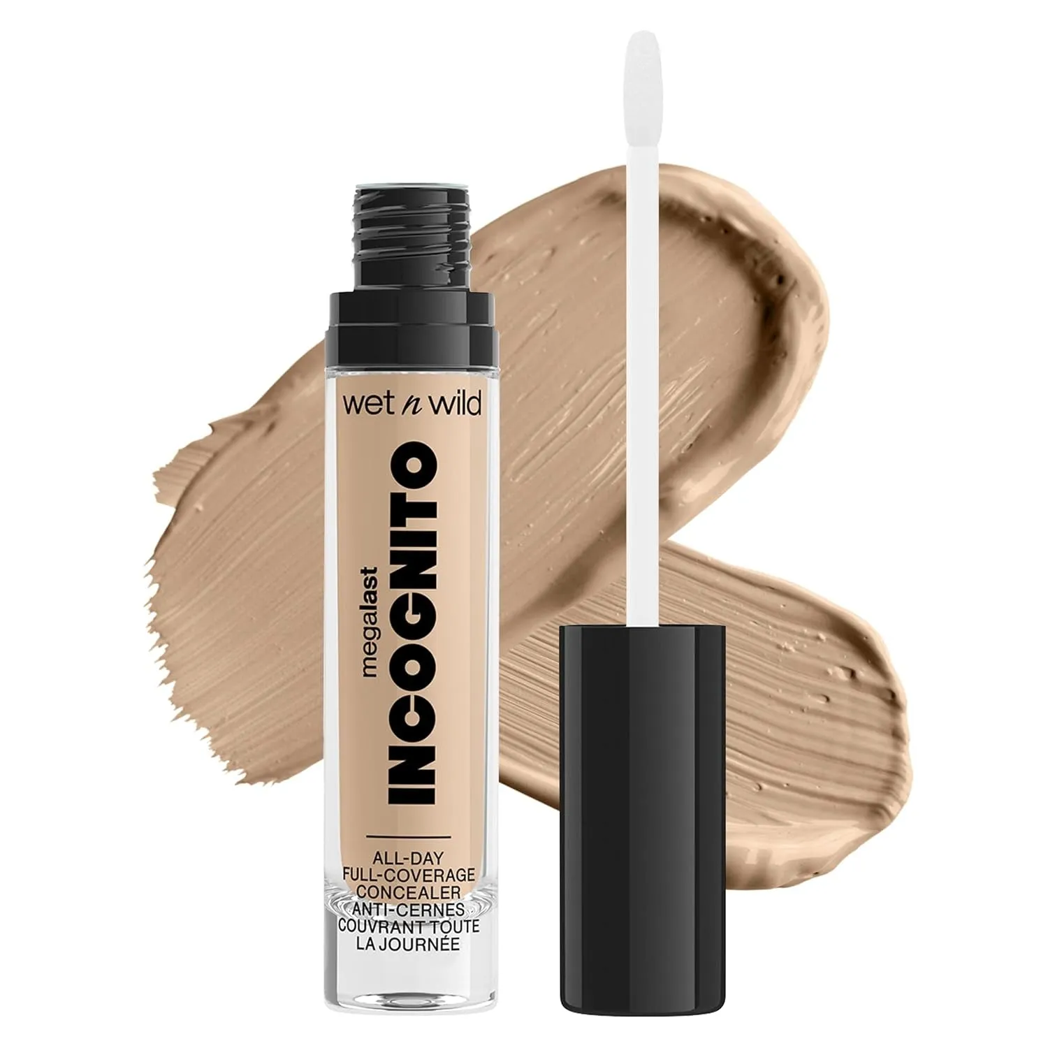 Mega Last Incognito All-Day Full Coverage Liquid Matte Concealer, Light Beige, 0.18 Ounce