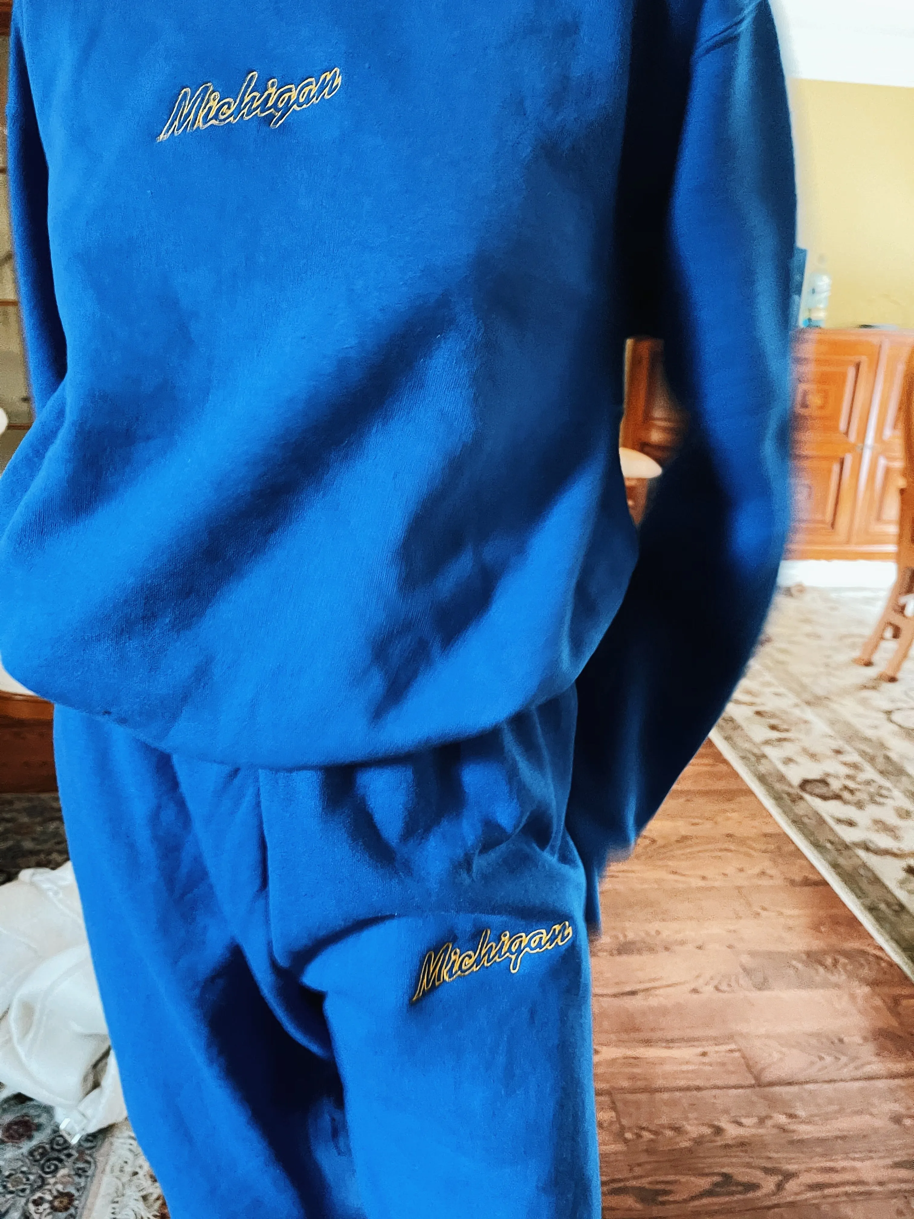 Michigan Embroidered Set Blue