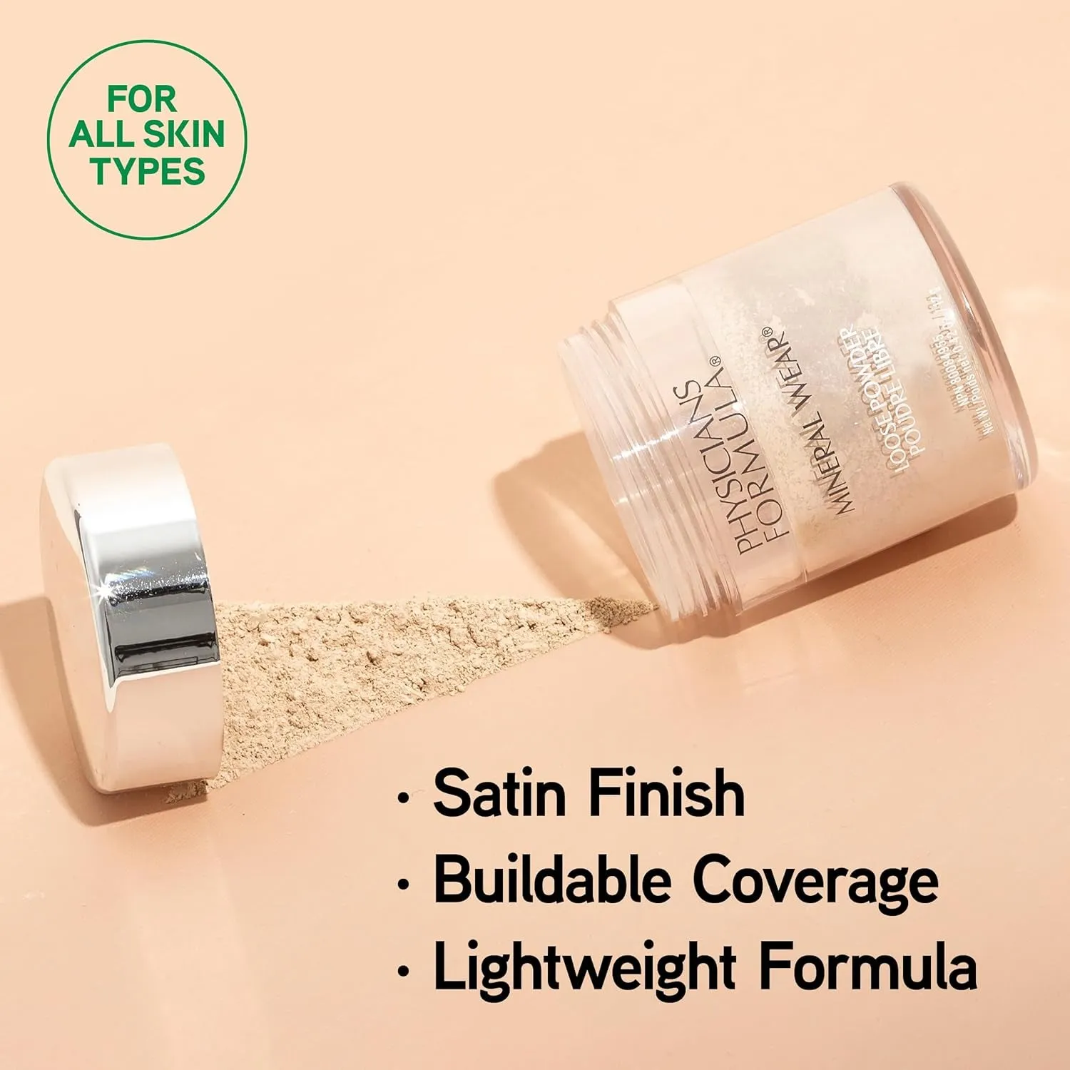 Mineral Wear Talc-Free Loose Powder Creamy Natural, Dermatologist Tested, Clinically Tested