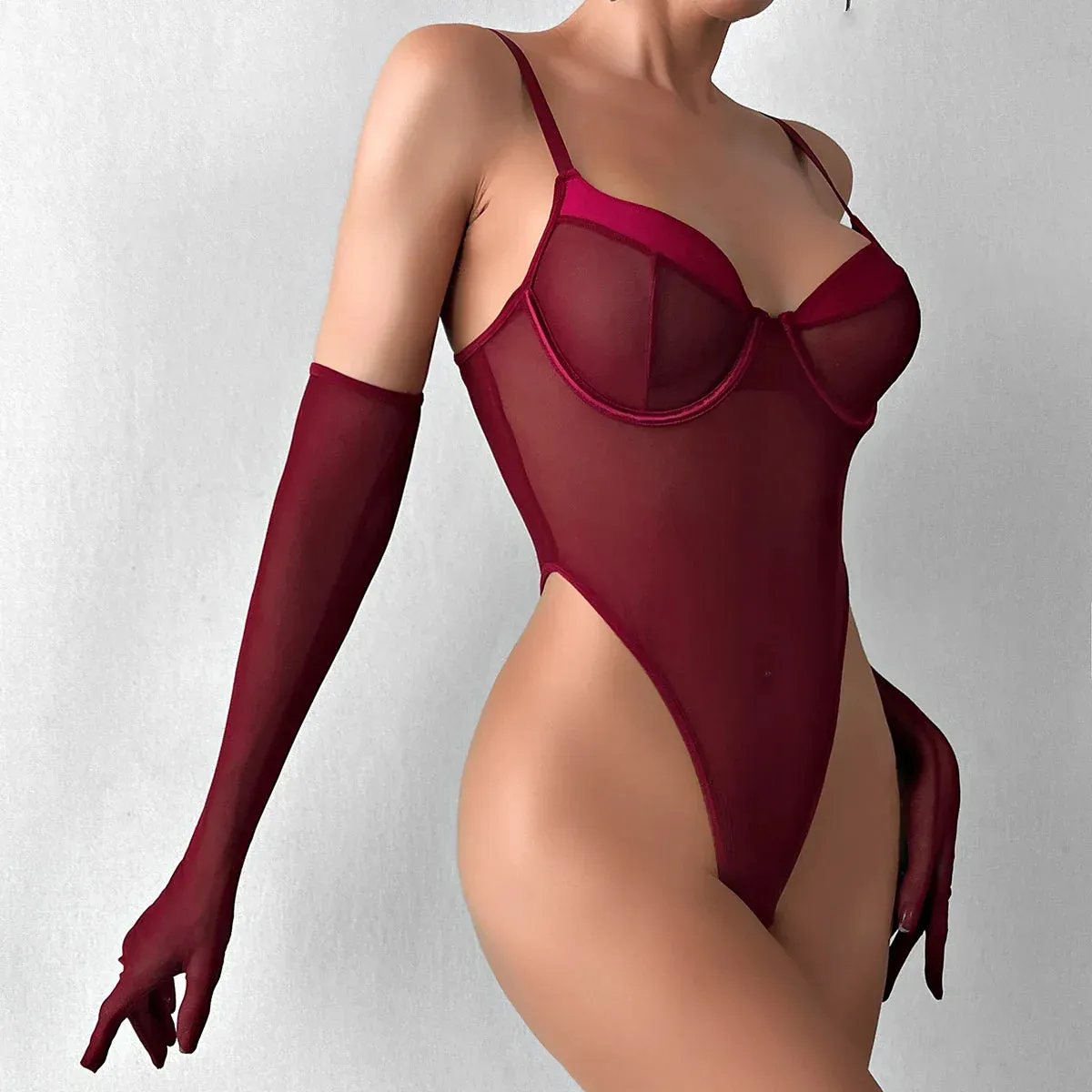 Mira Bodysuit Set - Burgundy