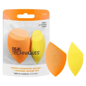 Miracle Complexion Sponge   Concealer Sponge Duo, Makeup Blending Sponges for Foundation & Concealer, Offers Light to Medium Coverage, Natural, Dewy Makeup, Latex-Free Foam 2 Count