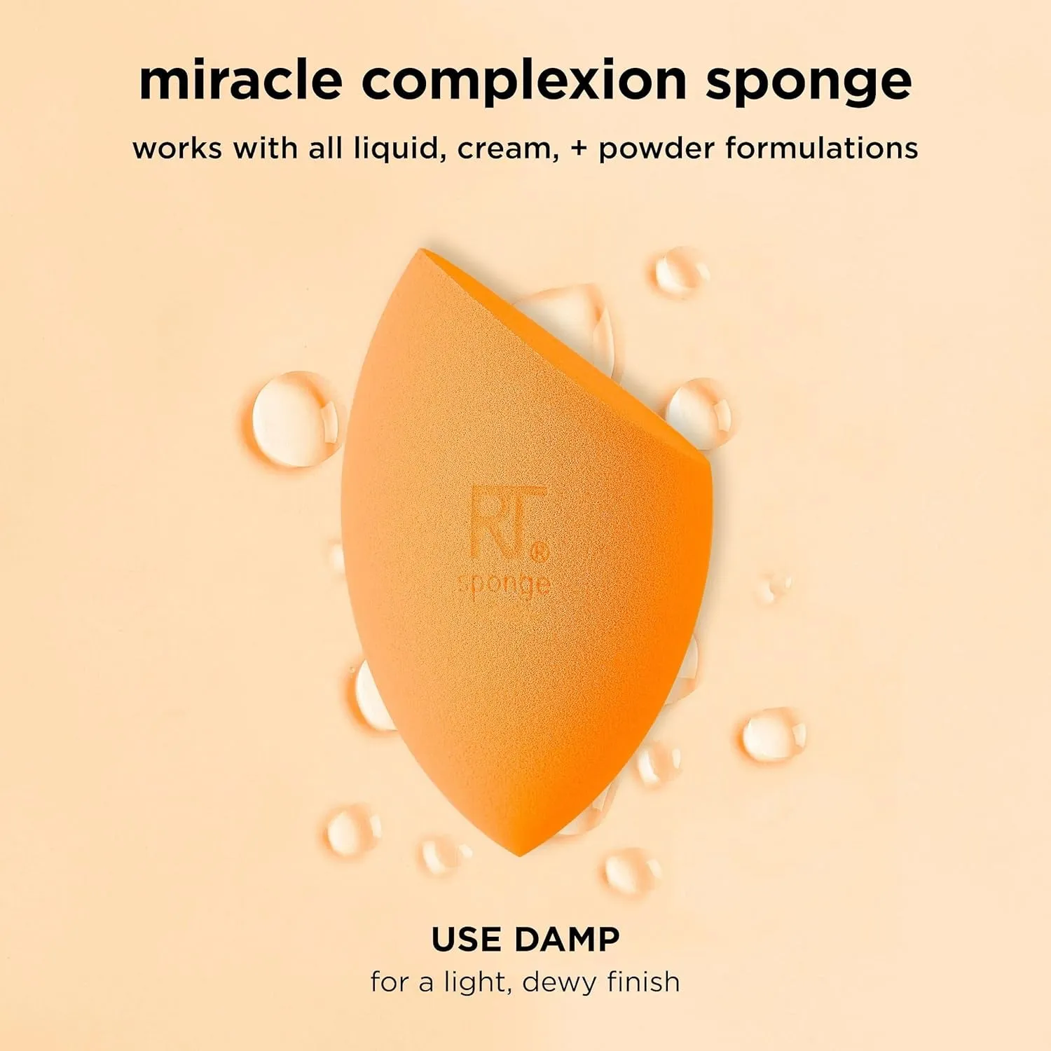 Miracle Complexion Sponge   Concealer Sponge Duo, Makeup Blending Sponges for Foundation & Concealer, Offers Light to Medium Coverage, Natural, Dewy Makeup, Latex-Free Foam 2 Count