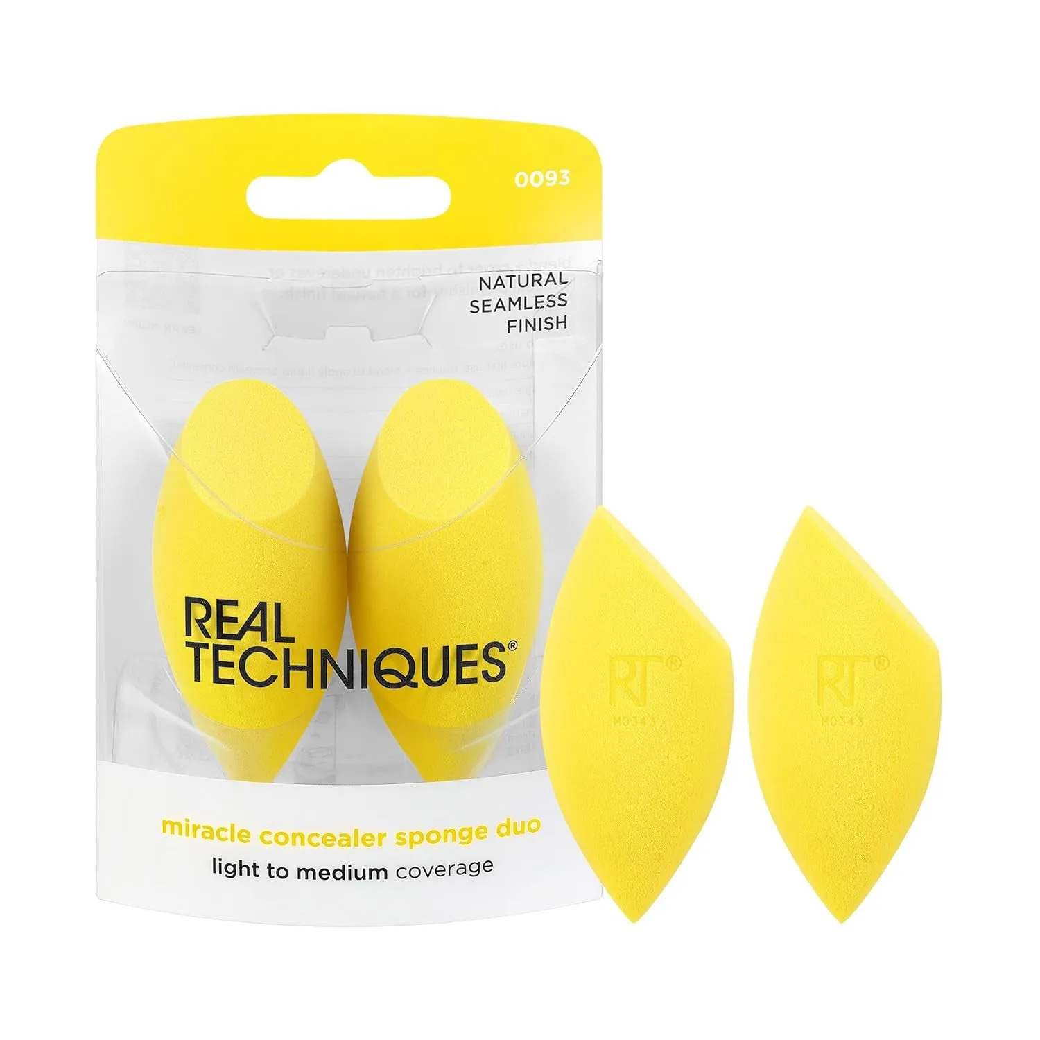 Miracle Complexion Sponge   Concealer Sponge Duo, Makeup Blending Sponges for Foundation & Concealer, Offers Light to Medium Coverage, Natural, Dewy Makeup, Latex-Free Foam 2 Count