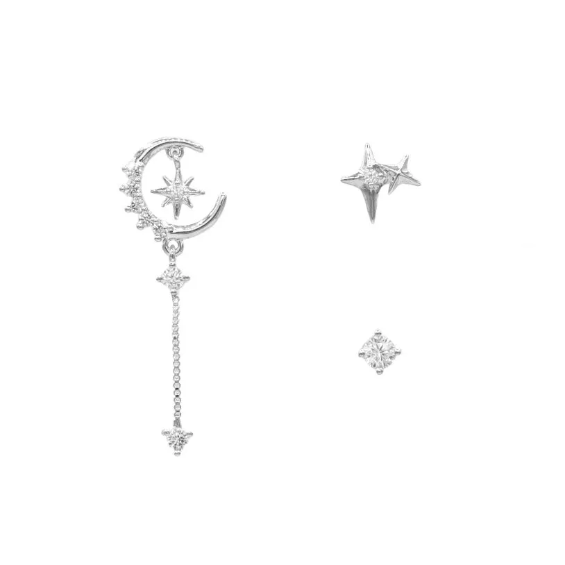 Moon and Sky Earring Set