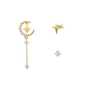 Moon and Sky Earring Set