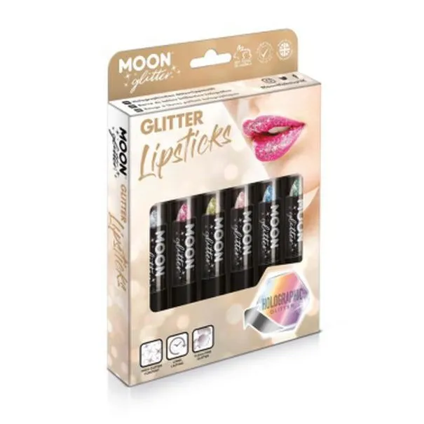 Moon Glitter Holographic Glitter Lipstick, Assorted