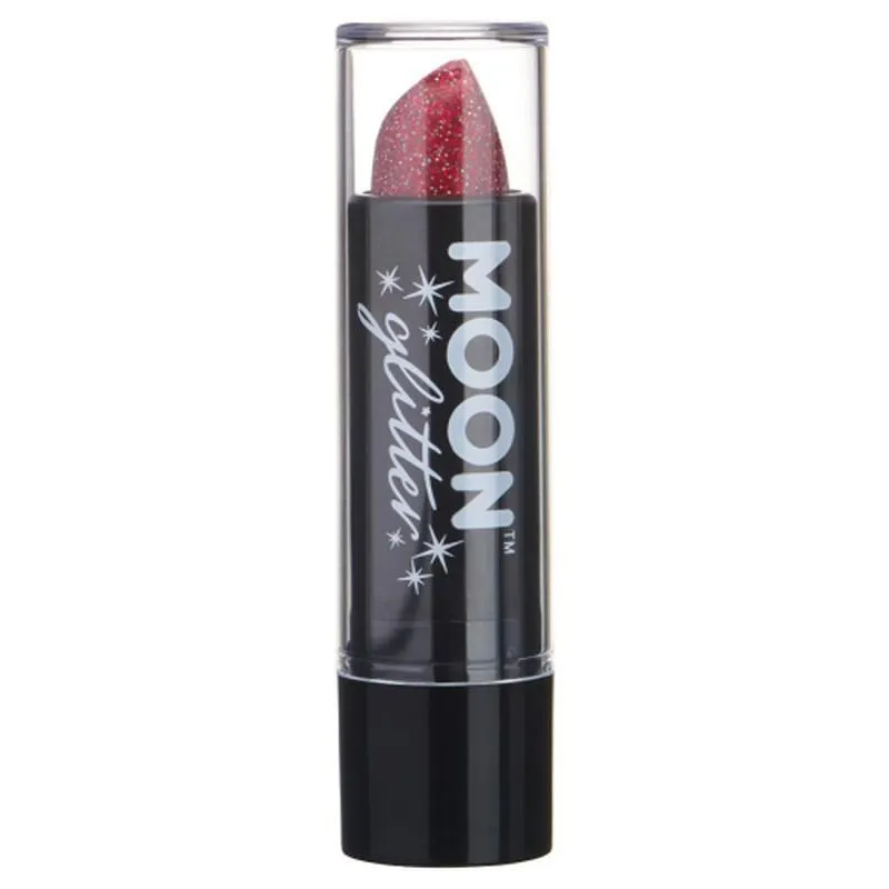 Moon Glitter Holographic Glitter Lipstick, Red