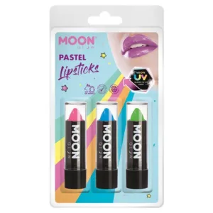 Moon Glow Pastel Neon Uv Lipstick, Pink, Blue, Green